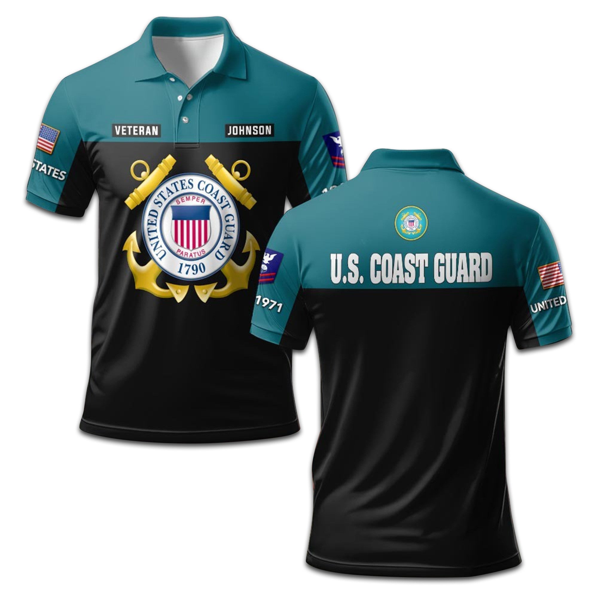 Premium Custom USCG Polo Shirt VPVC208105, Gifts For Coast Guard Veteran, Gifts For Dad, For Husband, Best Gifts On Father's Day, Armed Forces Day, Independence Day, Veterans Day.