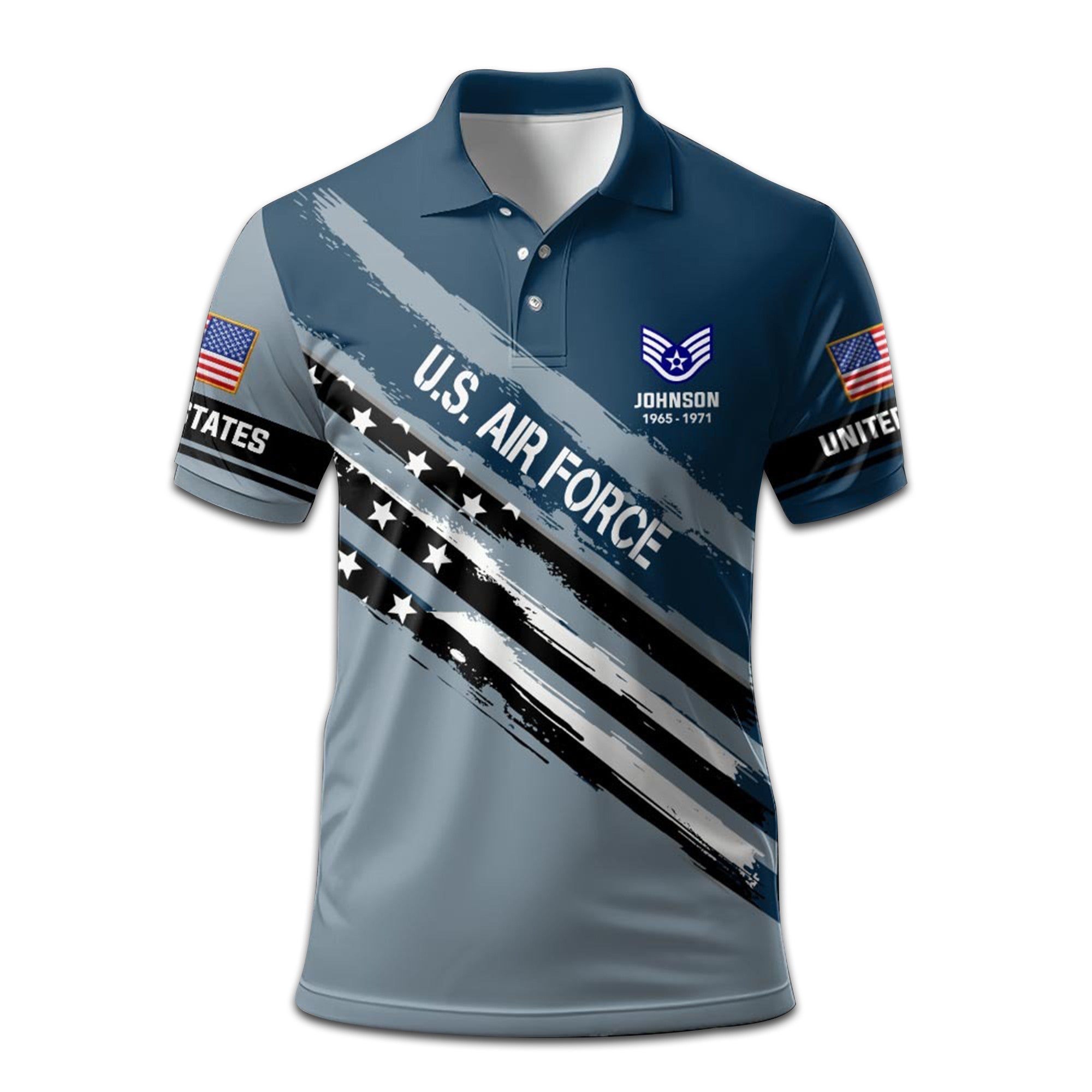 Unique Custom Name, Rank, Year, USAF Polo Shirt VPVC208204, Gifts For Air Force Veteran, Gifts For Dad, For Husband, Best Gifts On Father's Day, Independence Day, Veterans Day.