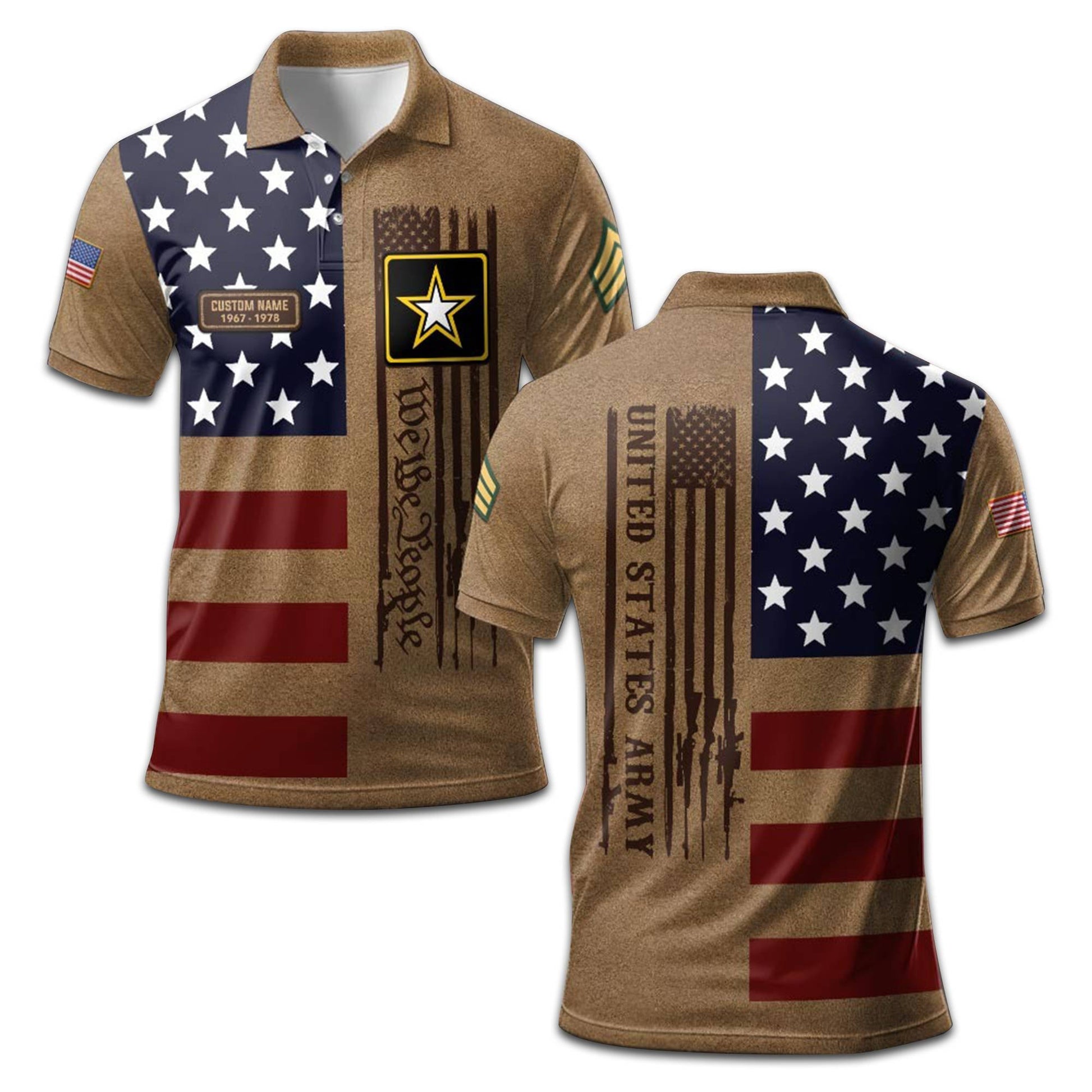 Premium Custom US Army Polo Shirt VPVC208301, Gifts For Army Veteran, Best Gifts On Father's Day, Armed Forces Day, Independence Day, Veterans Day.