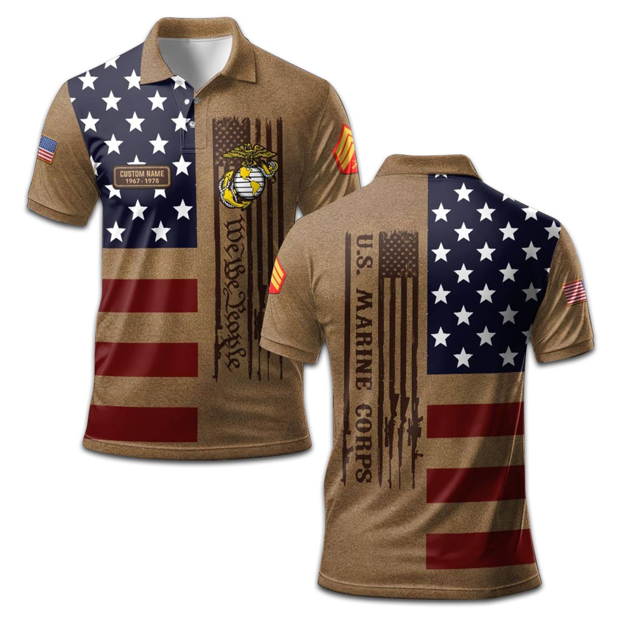 Premium Custom USMC Polo Shirt VPVC208303, Gifts For Marine Veteran, Best Gifts On Father's Day, Armed Forces Day, Independence Day, Veterans Day.