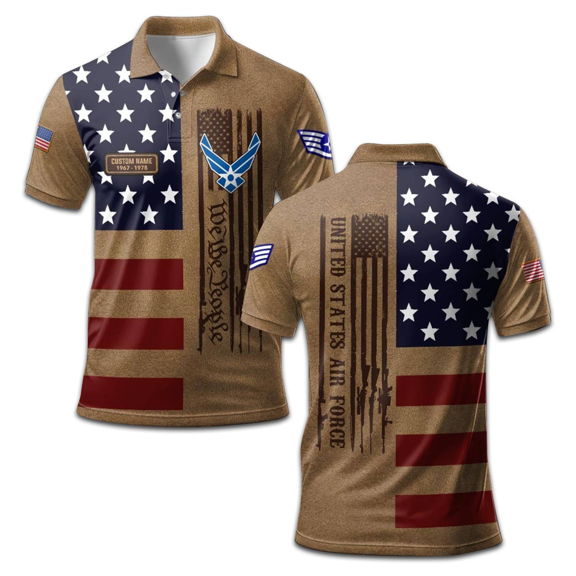 Premium Custom USAF Polo Shirt VPVC208304, Gifts For Air Force Veteran, Best Gifts On Father's Day, Armed Forces Day, Independence Day, Veterans Day.