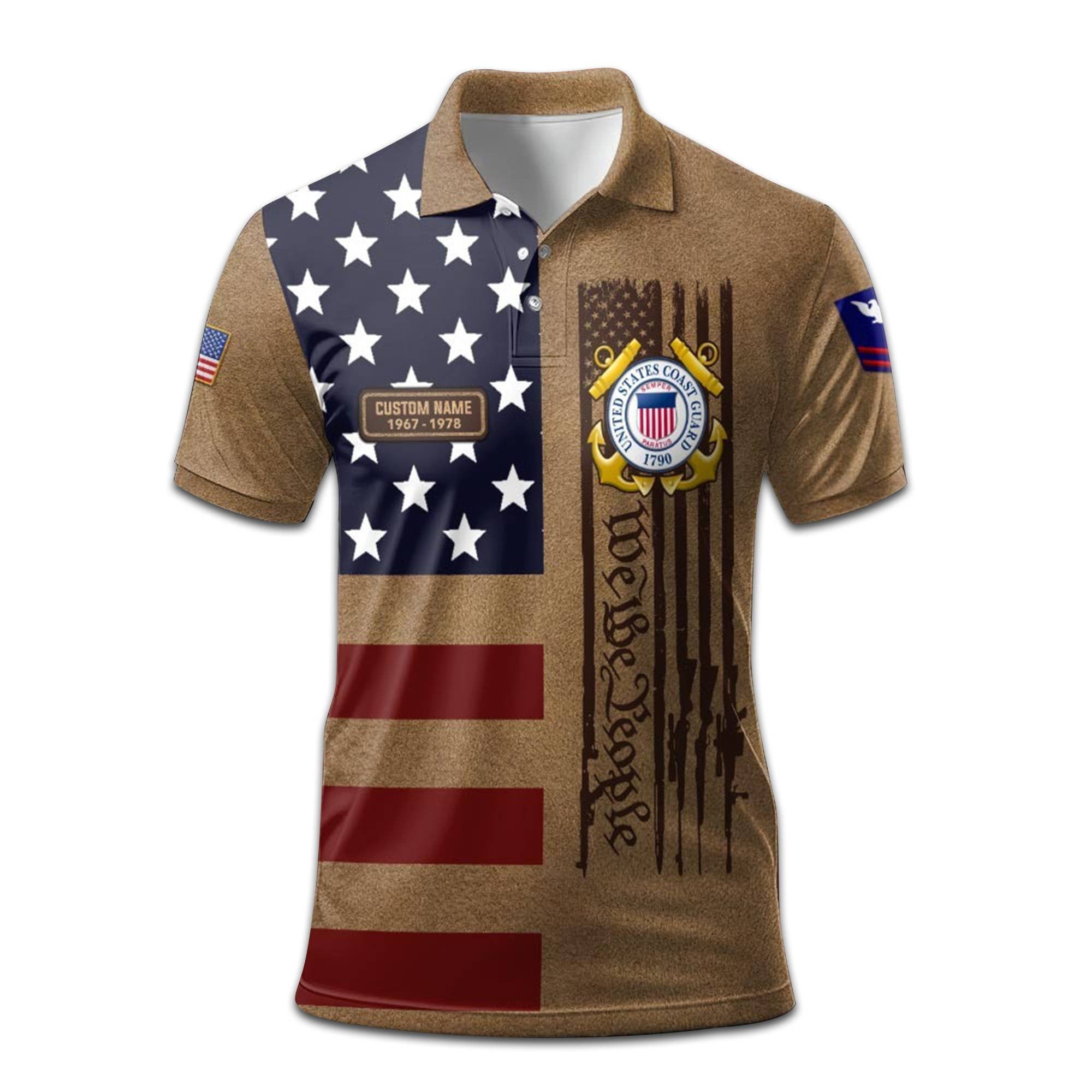 Premium Custom USCG Polo Shirt VPVC208305, Gifts For Coast Guard Veteran, Best Gifts On Father's Day, Armed Forces Day, Independence Day, Veterans Day.