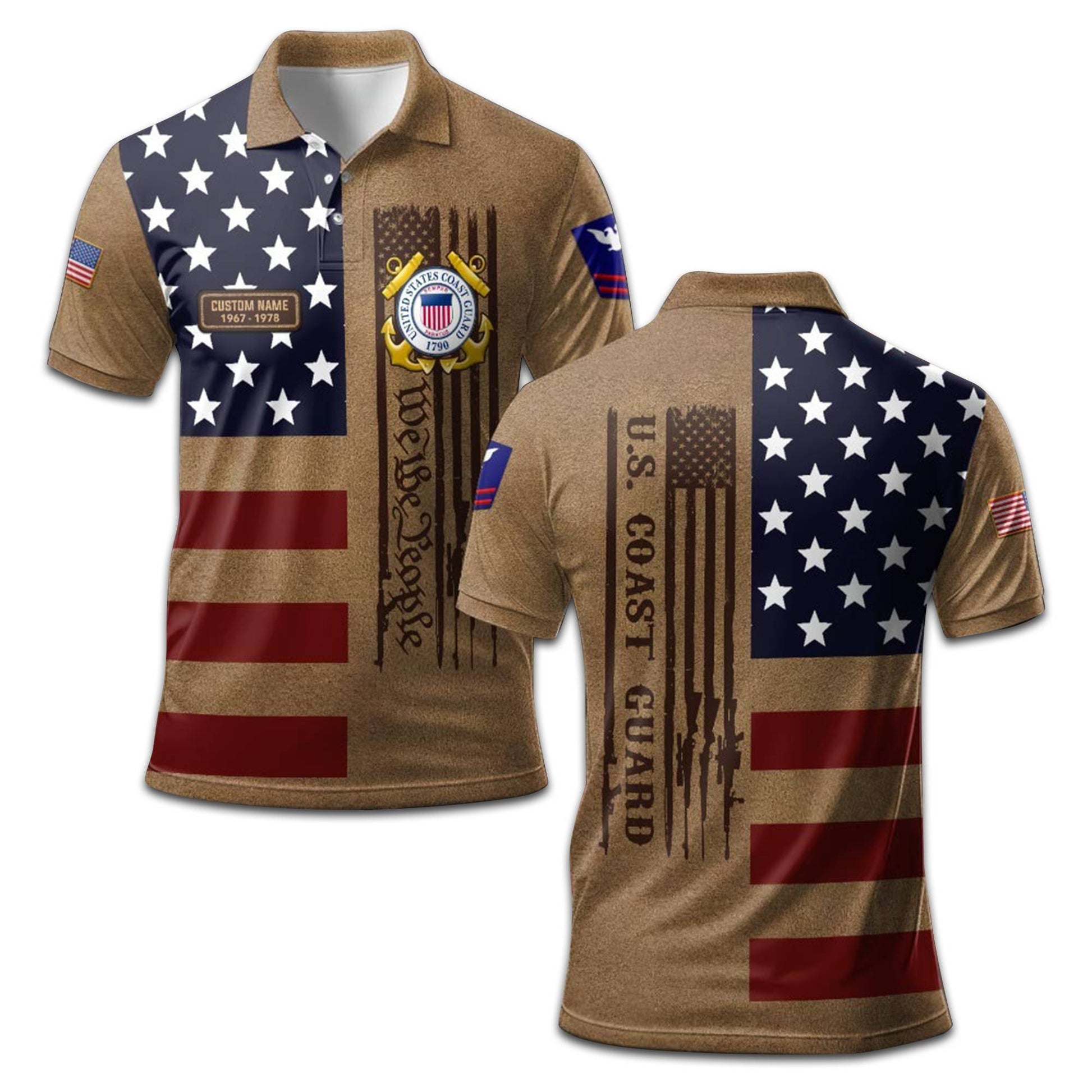 Premium Custom USCG Polo Shirt VPVC208305, Gifts For Coast Guard Veteran, Best Gifts On Father's Day, Armed Forces Day, Independence Day, Veterans Day.