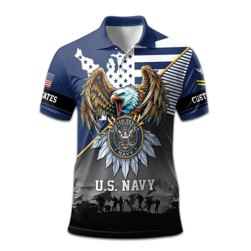 US Navy Custom Polo Shirt VPVC208402, Gifts For Navy Veteran, Best Gifts On Father's Day, Armed Forces Day, Independence Day, Veterans Day.