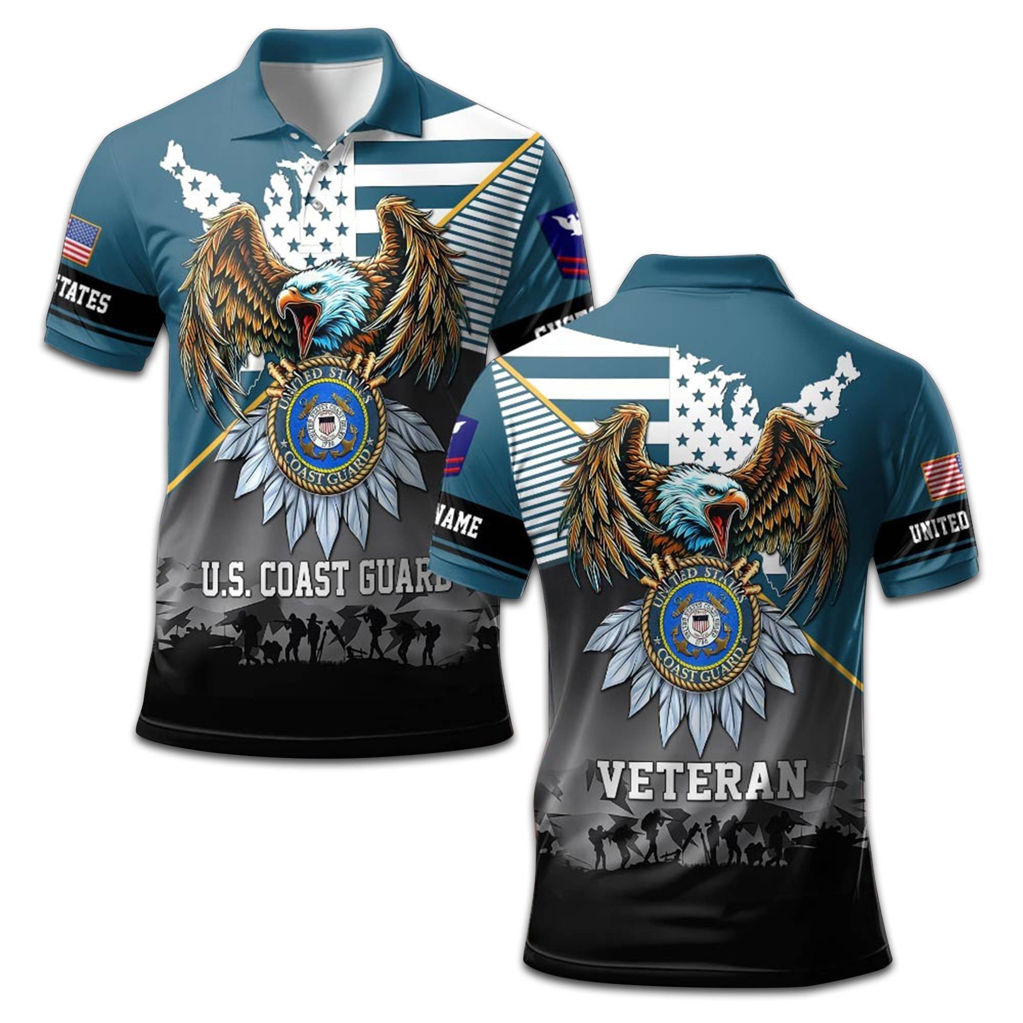USCG Custom Polo Shirt VPVC208405, Gifts For Coast Guard Veteran, Best Gifts On Father's Day, Armed Forces Day, Independence Day, Veterans Day.