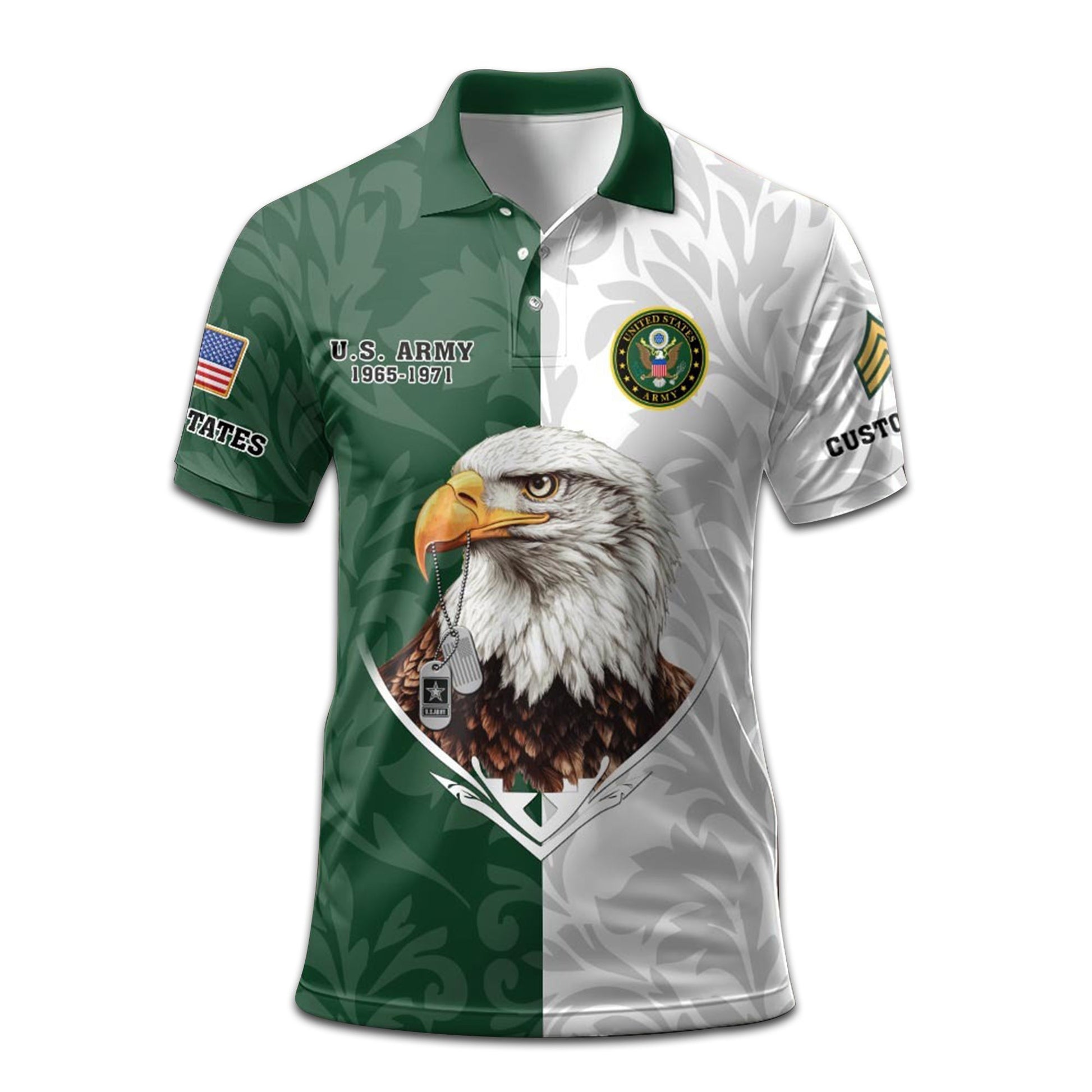 Premium US Army Polo Shirt VPVC208501, Custom Name, Rank, Year, Gifts For Army Veteran, Best Gifts On Father's Day, Armed Forces Day, Independence Day, Veterans Day.