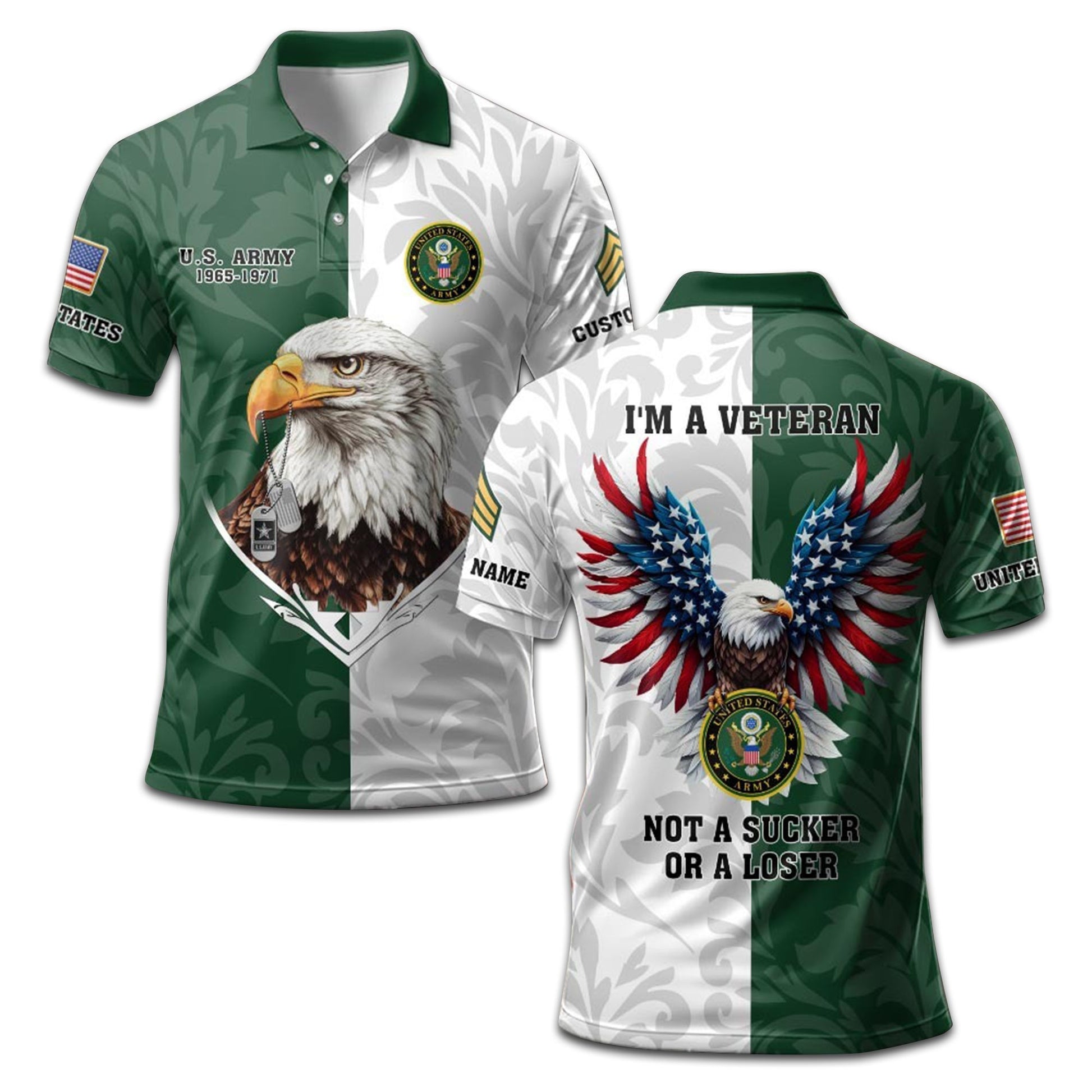 Premium US Army Polo Shirt VPVC208501, Custom Name, Rank, Year, Gifts For Army Veteran, Best Gifts On Father's Day, Armed Forces Day, Independence Day, Veterans Day.