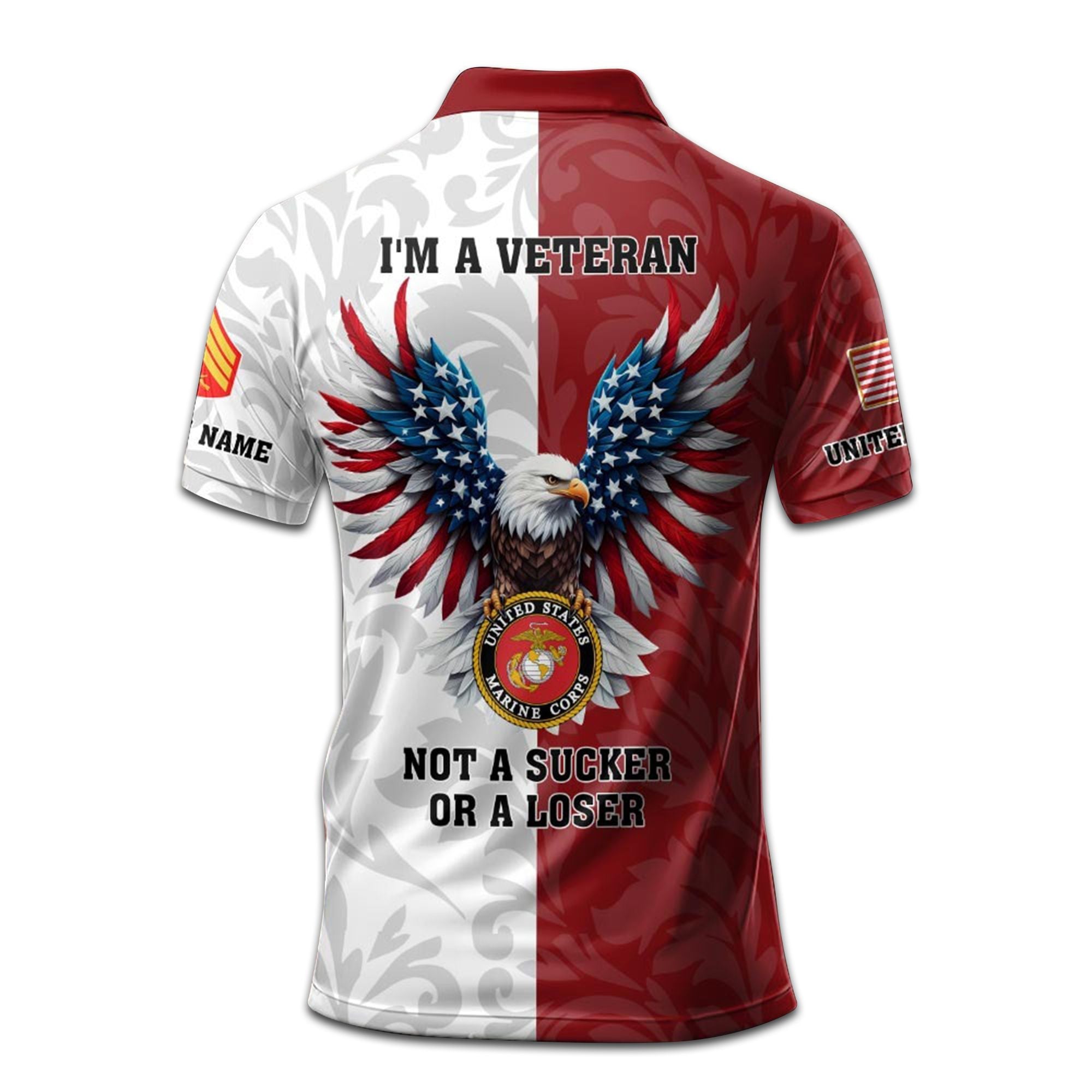 Premium USMC Polo Shirt VPVC208503, Custom Name, Rank, Year, Gifts For Marine Veteran, Best Gifts On Father's Day, Armed Forces Day, Independence Day, Veterans Day.