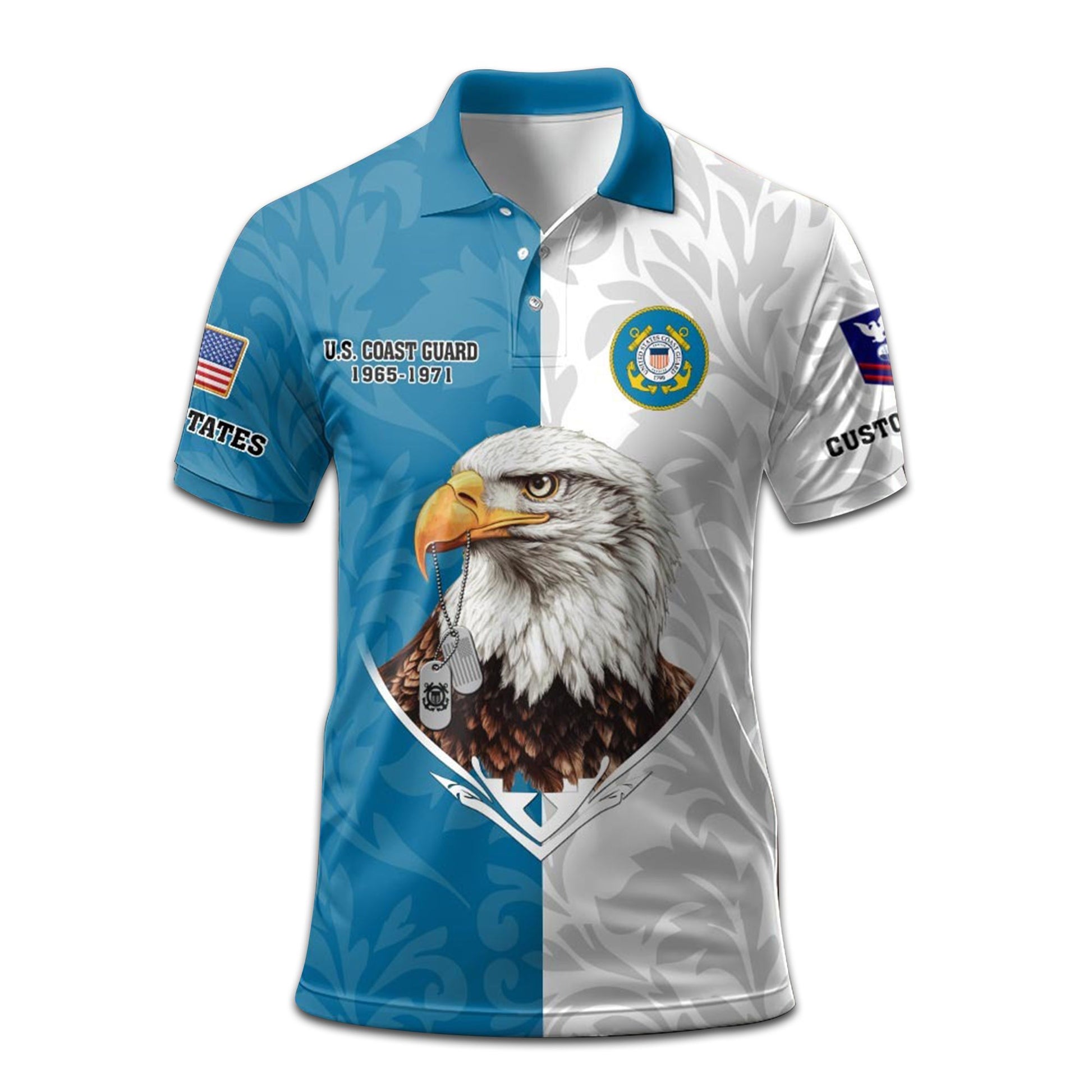 Premium USCG Polo Shirt VPVC208505, Custom Name, Rank, Year, Gifts For Coast Guard Veteran, Best Gifts On Father's Day, Armed Forces Day, Independence Day, Veterans Day.