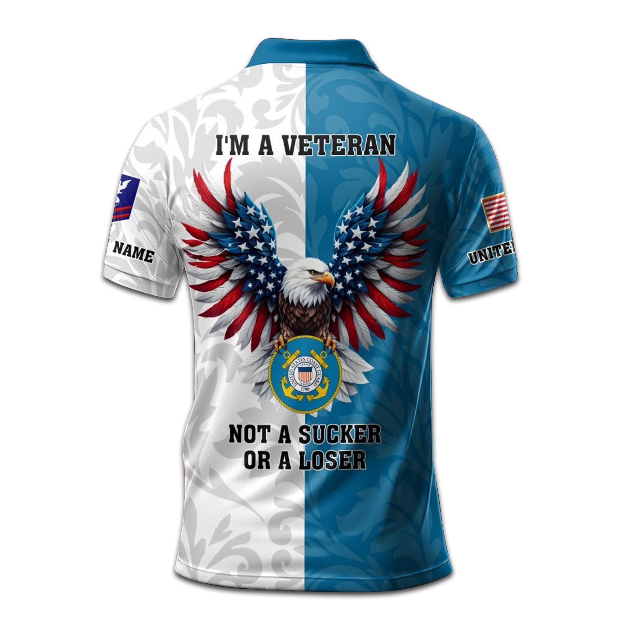 Premium USCG Polo Shirt VPVC208505, Custom Name, Rank, Year, Gifts For Coast Guard Veteran, Best Gifts On Father's Day, Armed Forces Day, Independence Day, Veterans Day.