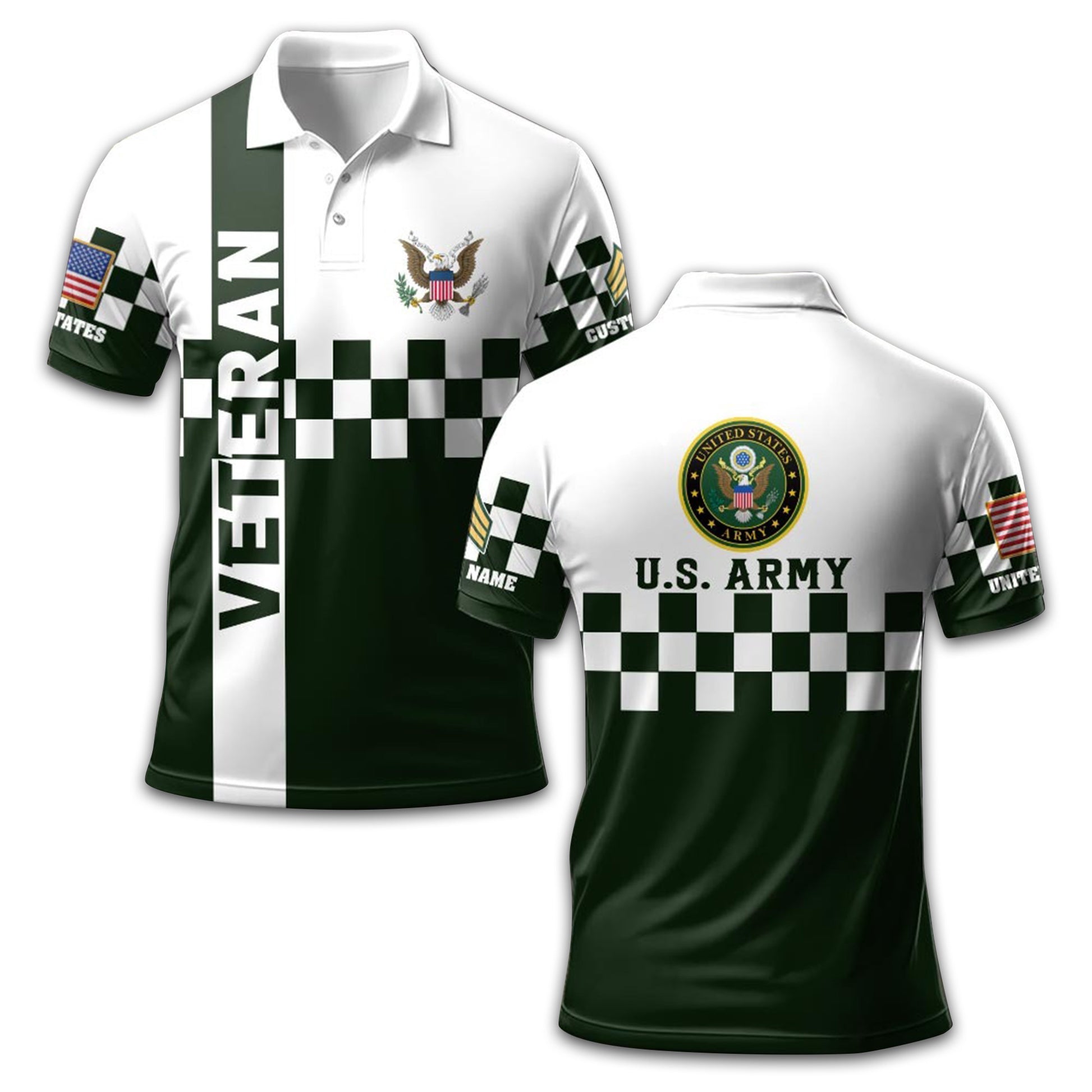 Premium Custom US Army Polo Shirt VPVC208601, Gifts For Army Veteran, Gifts For Dad, For Husband, Best Gifts On Father's Day, Armed Forces Day, Independence Day, Veterans Day.