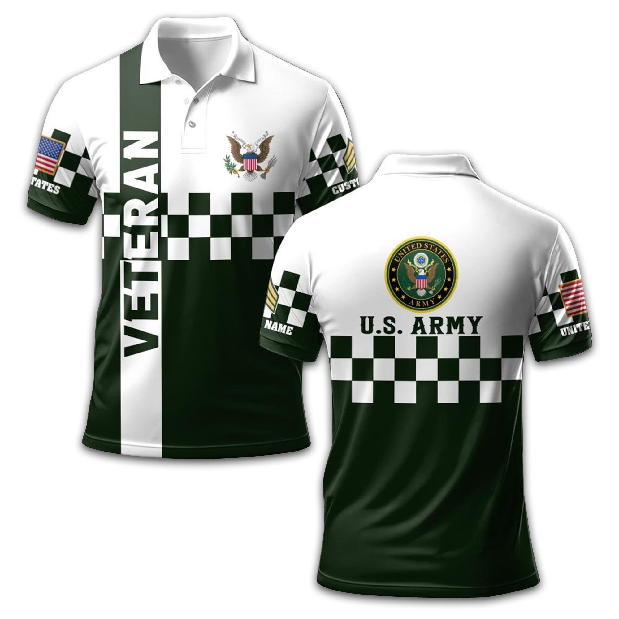 Premium Custom US Army Polo Shirt VPVC208601, Gifts For Army Veteran, Gifts For Dad, For Husband, Best Gifts On Father's Day, Armed Forces Day, Independence Day, Veterans Day.
