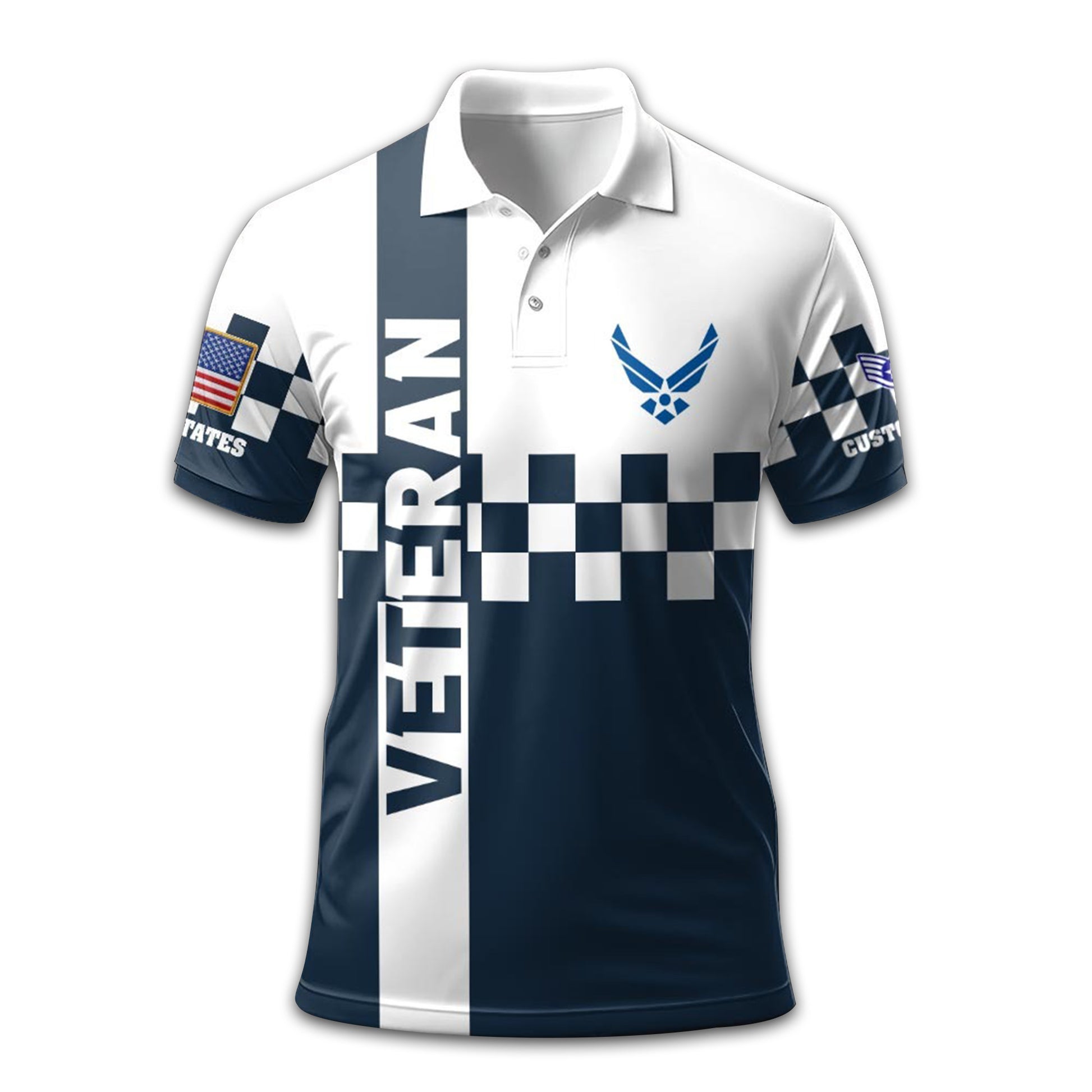 Premium Custom USAF Polo Shirt VPVC208604, Gifts For Air Force Veteran, Gifts For Dad, For Husband, Best Gifts On Father's Day, Armed Forces Day, Independence Day, Veterans Day.
