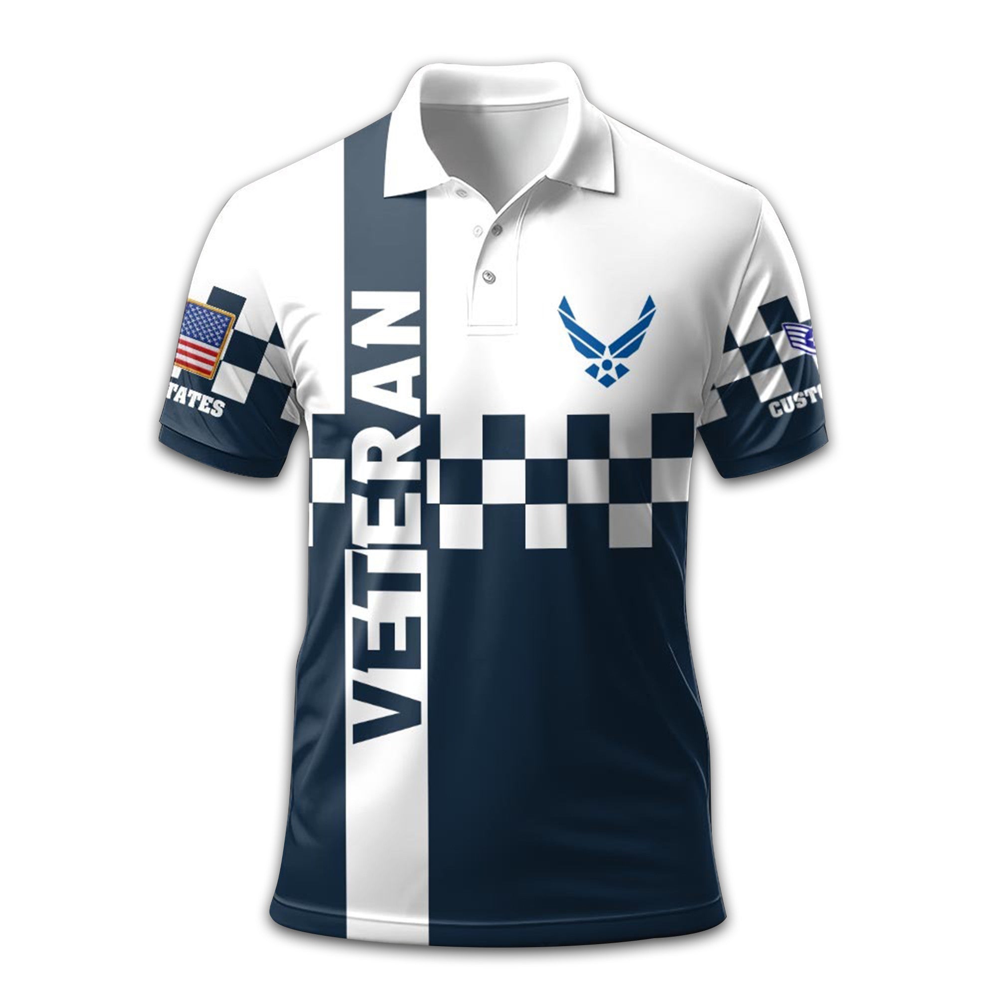 Premium Custom USAF Polo Shirt VPVC208604, Gifts For Air Force Veteran, Gifts For Dad, For Husband, Best Gifts On Father's Day, Armed Forces Day, Independence Day, Veterans Day.