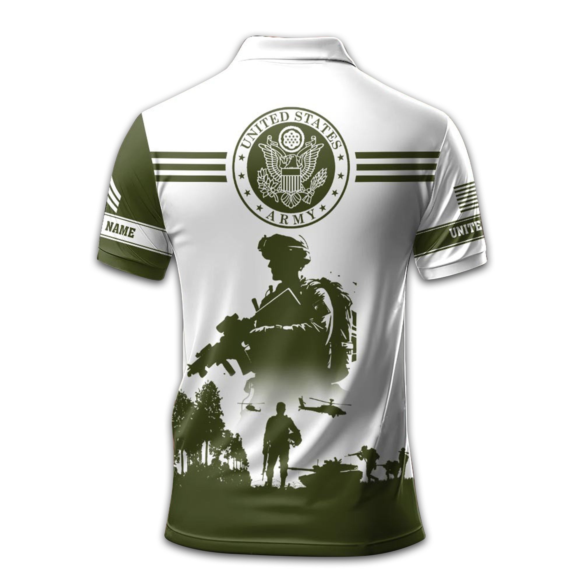 Unique Custom Name, Rank, US Army Polo Shirt VPVC208701, Gifts For Army Veteran, Gifts For Dad, For Husband, Best Gifts On Father's Day, Independence Day, Veterans Day.