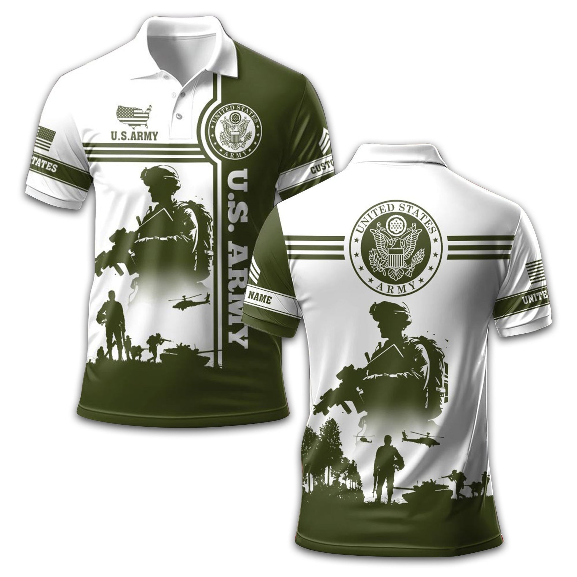 Unique Custom Name, Rank, US Army Polo Shirt VPVC208701, Gifts For Army Veteran, Gifts For Dad, For Husband, Best Gifts On Father's Day, Independence Day, Veterans Day.