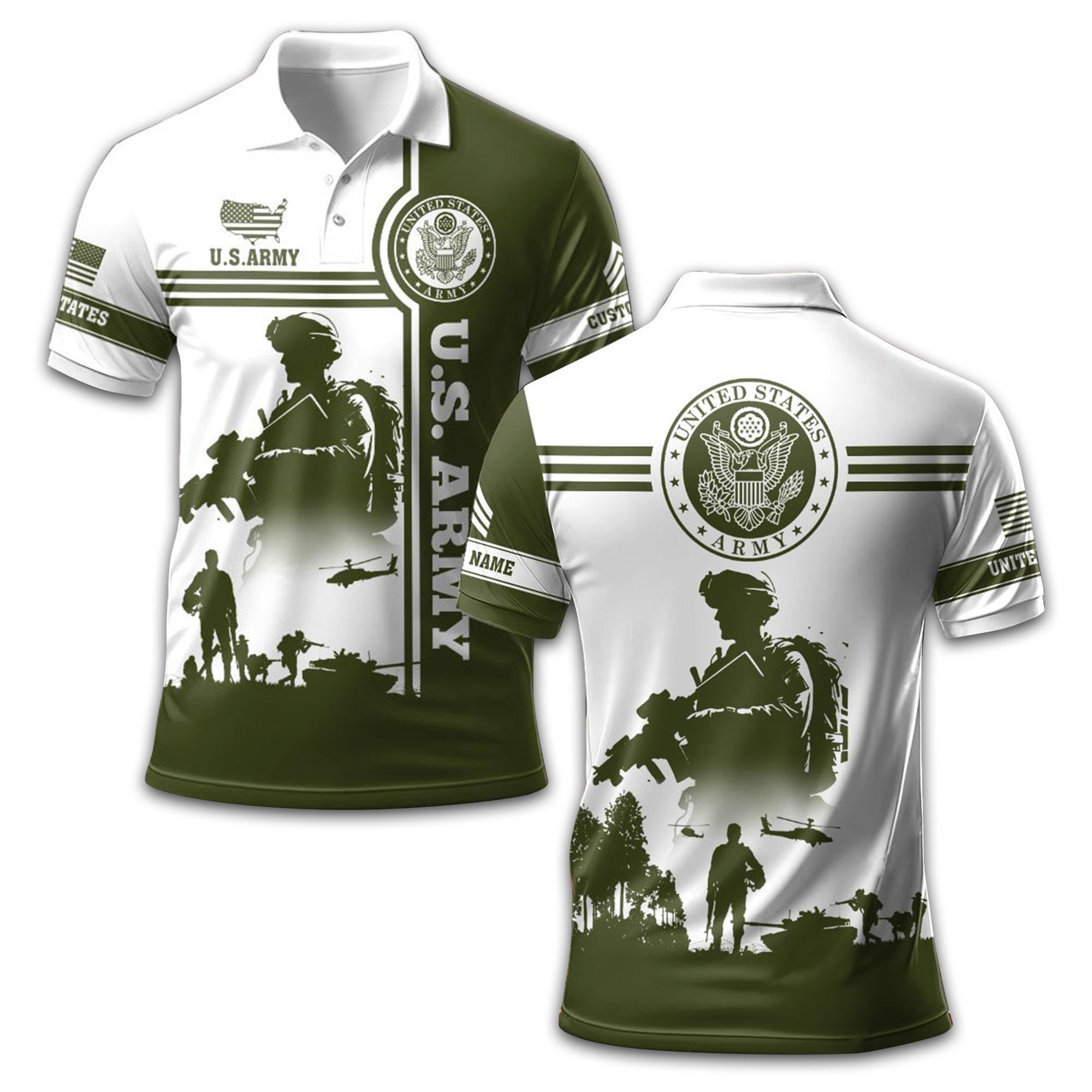 Unique Custom Name, Rank, US Army Polo Shirt VPVC208701, Gifts For Army Veteran, Gifts For Dad, For Husband, Best Gifts On Father's Day, Independence Day, Veterans Day.