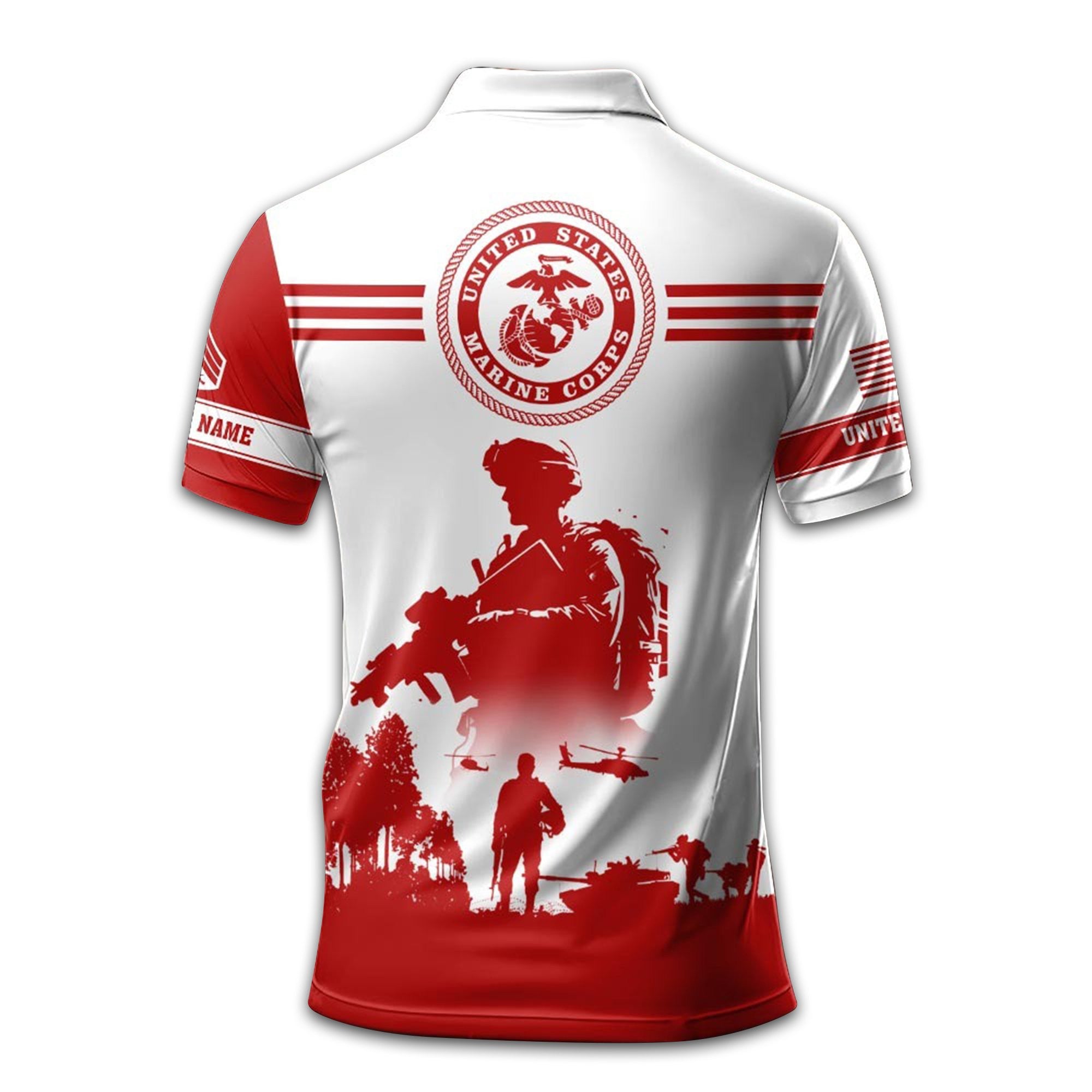 Unique Custom Name, Rank, Year, USMC Polo Shirt VPVC208703, Gifts For Marine Veteran, Gifts For Dad, For Husband, Best Gifts On Father's Day, Independence Day, Veterans Day.
