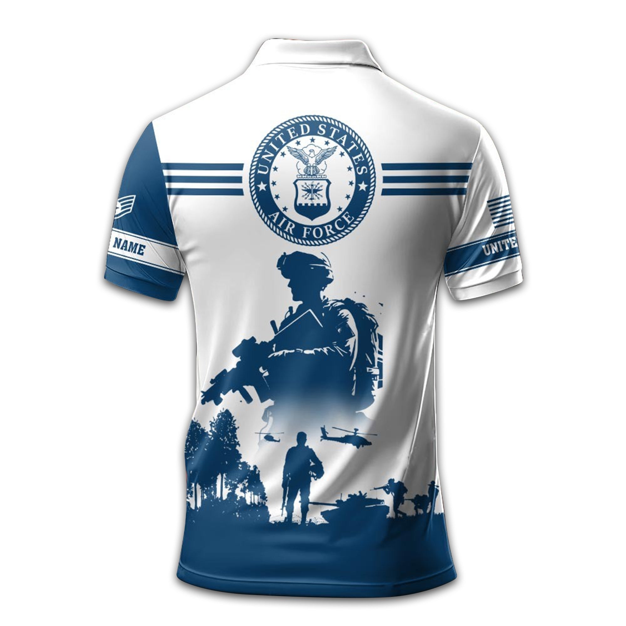 Unique Custom Name, Rank, USAF Polo Shirt VPVC208704, Gifts For Air Force Veteran, Gifts For Dad, For Husband, Best Gifts On Father's Day, Independence Day, Veterans Day.