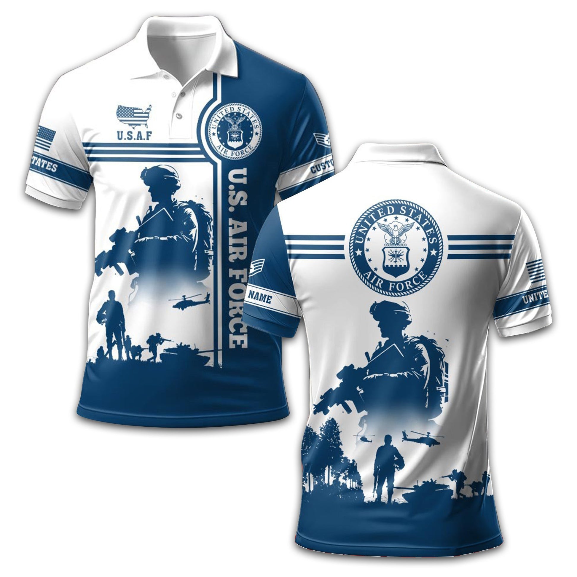 Unique Custom Name, Rank, USAF Polo Shirt VPVC208704, Gifts For Air Force Veteran, Gifts For Dad, For Husband, Best Gifts On Father's Day, Independence Day, Veterans Day.