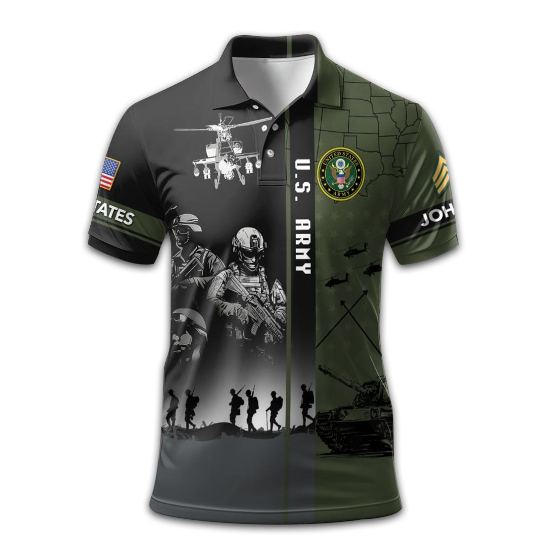 Premium Custom US Army Polo Shirt VPVC208801, Gifts For Army Veteran, Best Gifts On Father's Day, Armed Forces Day, Independence Day, Veterans Day.