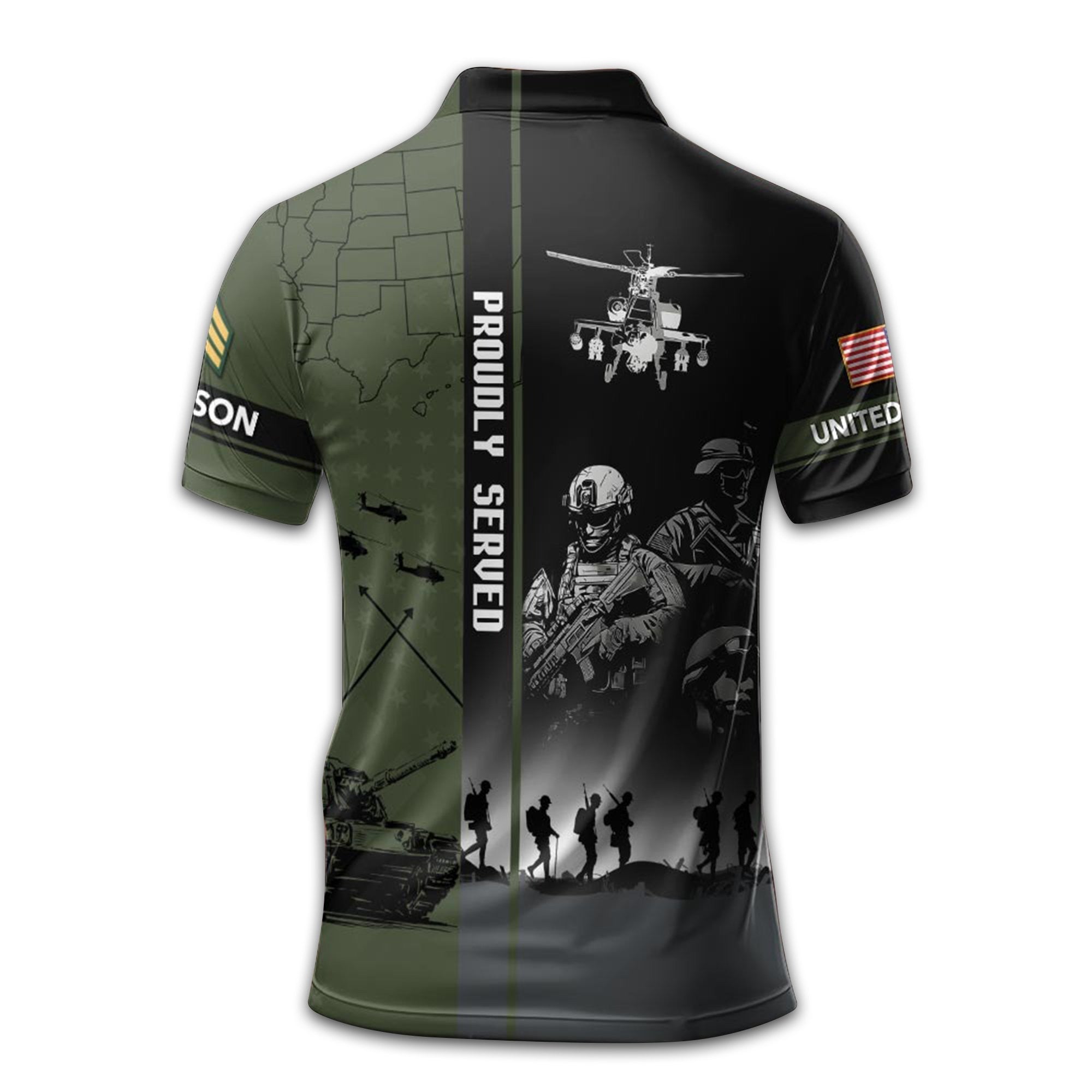 Premium Custom US Army Polo Shirt VPVC208801, Gifts For Army Veteran, Best Gifts On Father's Day, Armed Forces Day, Independence Day, Veterans Day.
