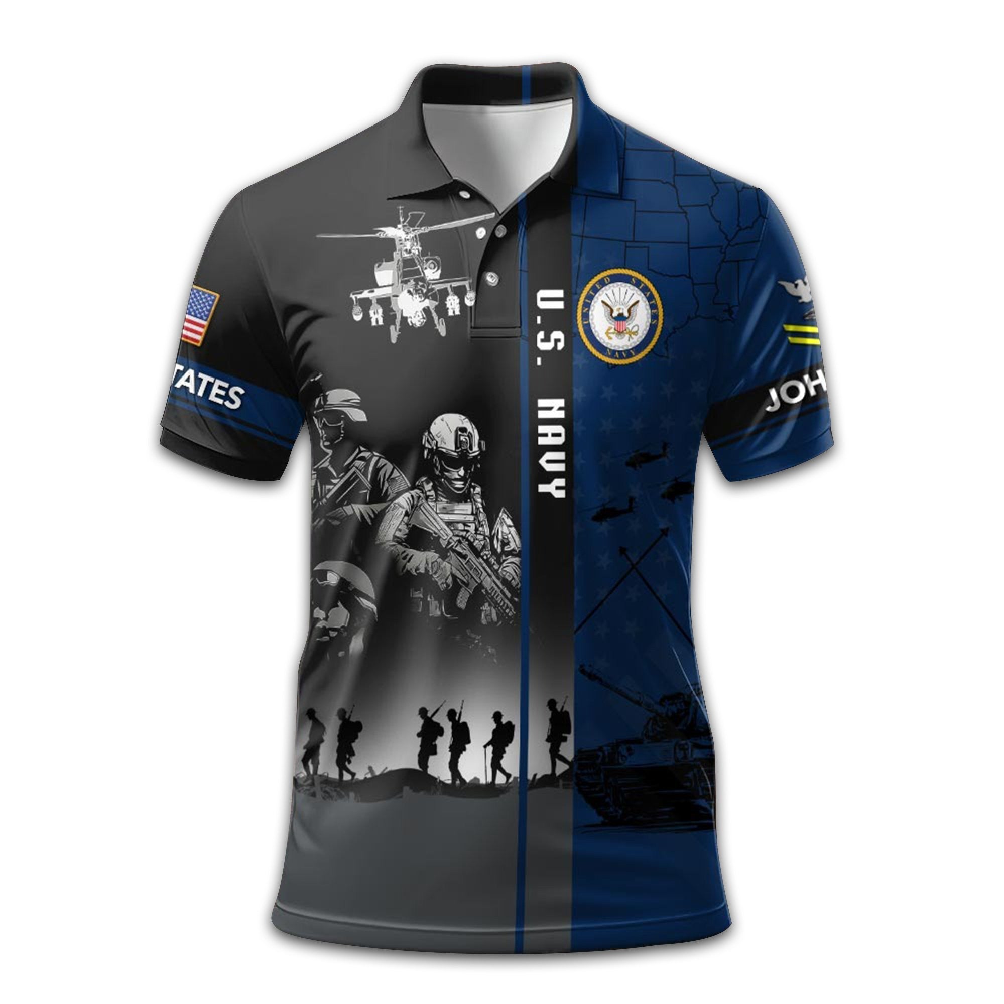 Premium Custom US Navy Polo Shirt VPVC208802, Gifts For Navy Veteran, Best Gifts On Father's Day, Armed Forces Day, Independence Day, Veterans Day.