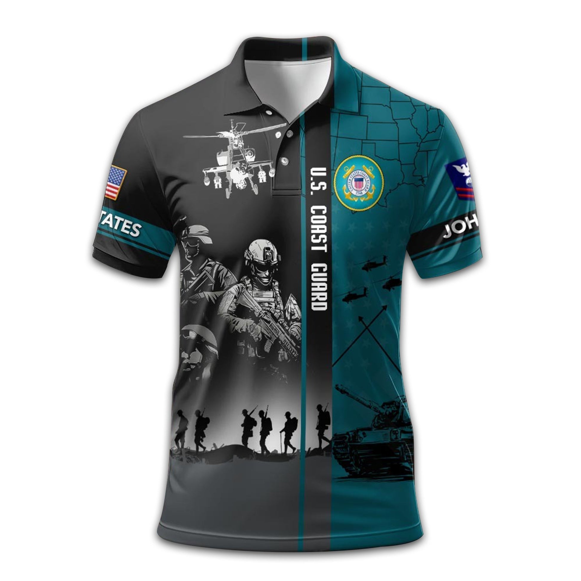 Premium Custom USCG Polo Shirt VPVC208805, Gifts For Coast Guard Veteran, Best Gifts On Father's Day, Armed Forces Day, Independence Day, Veterans Day.