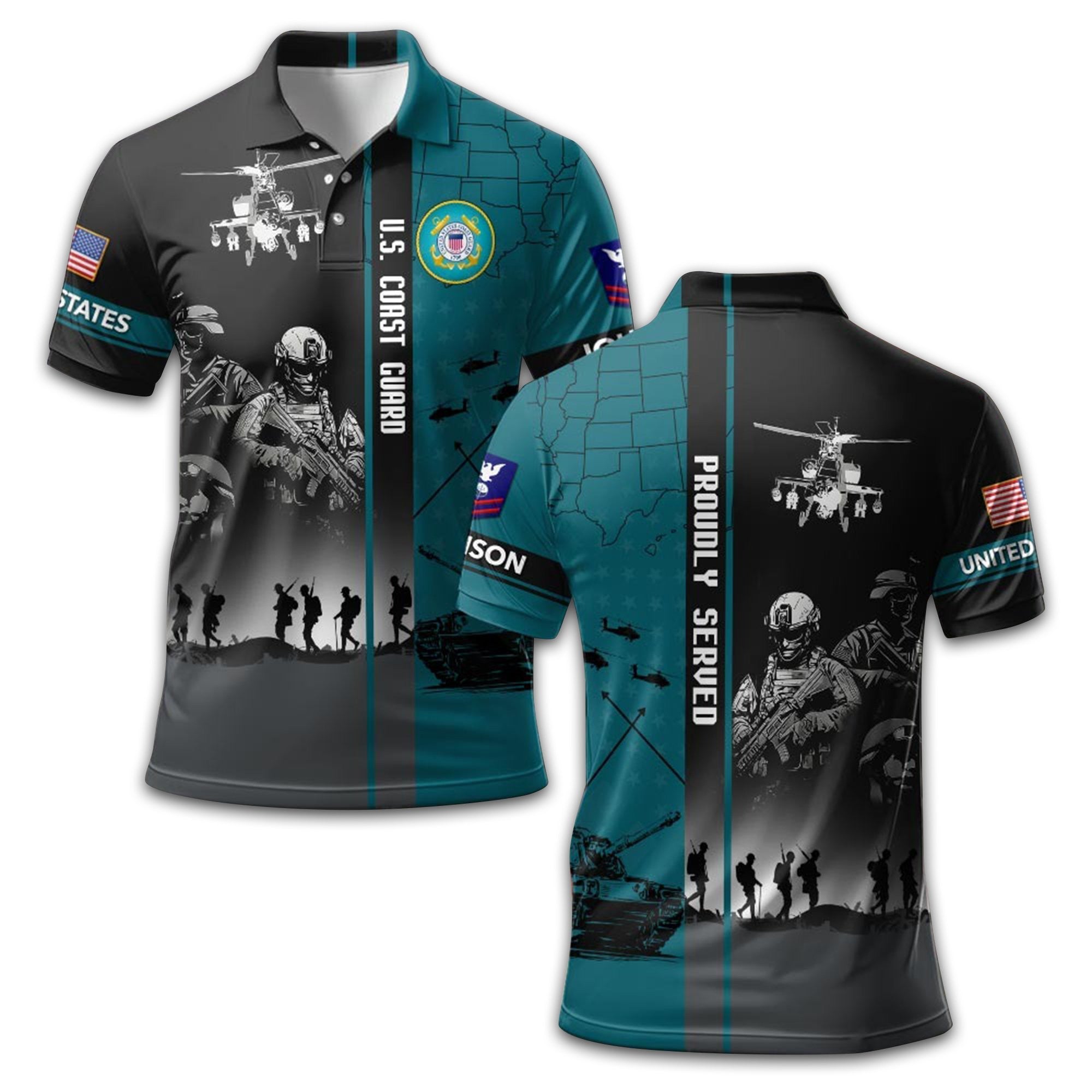Premium Custom USCG Polo Shirt VPVC208805, Gifts For Coast Guard Veteran, Best Gifts On Father's Day, Armed Forces Day, Independence Day, Veterans Day.