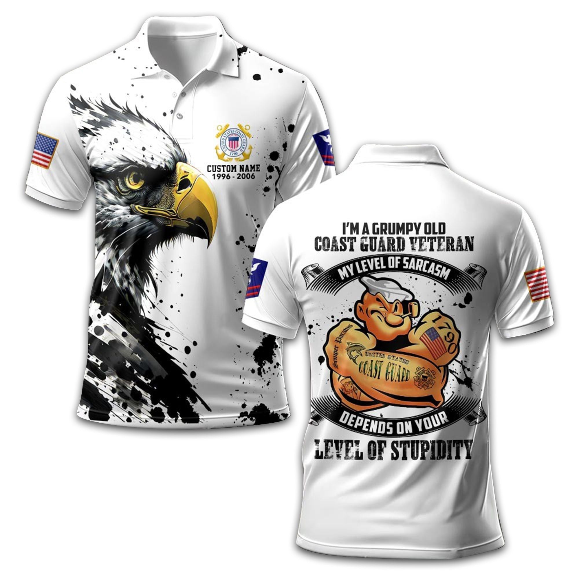 USCG Custom Polo Shirt VPVC208905, Gifts For Coast Guard Veteran, Best Gifts On Father's Day, Armed Forces Day, Independence Day, Veterans Day.