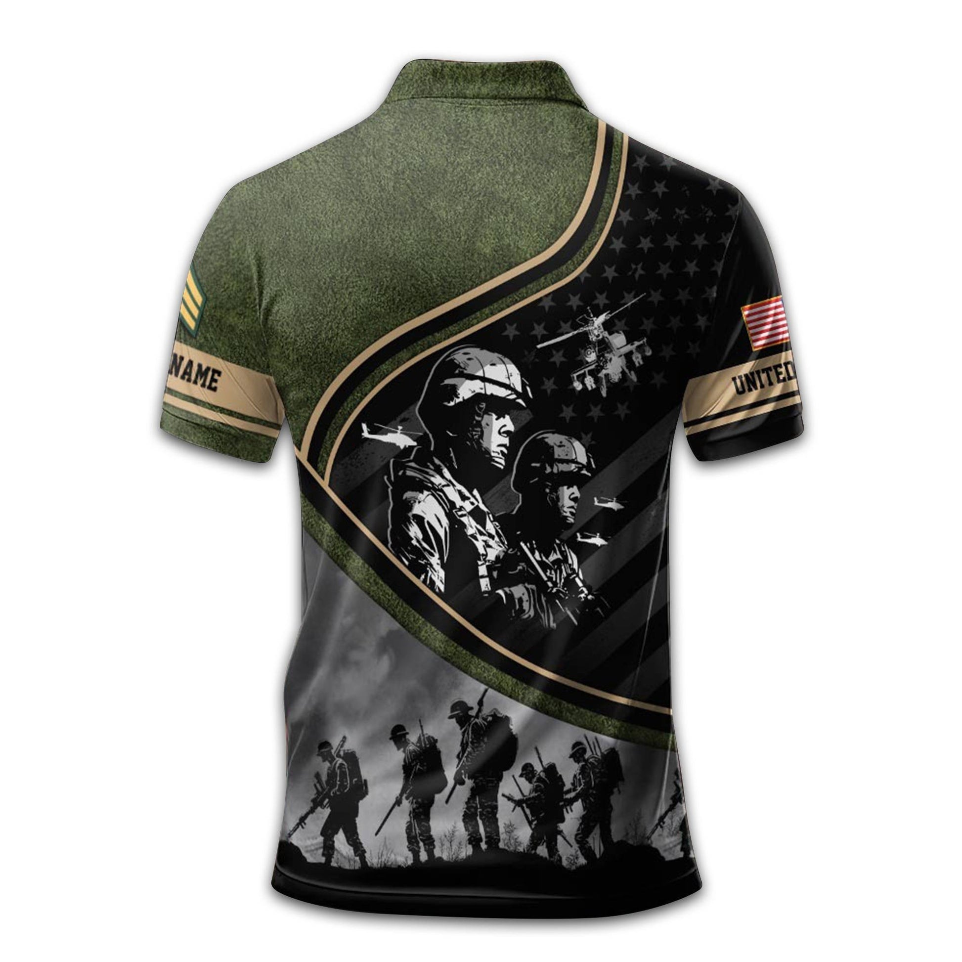 Premium US Army Polo Shirt VPVC209001, Custom Name, Rank, Year, Gifts For Army Veteran, Best Gifts On Father's Day, Armed Forces Day, Independence Day, Veterans Day.