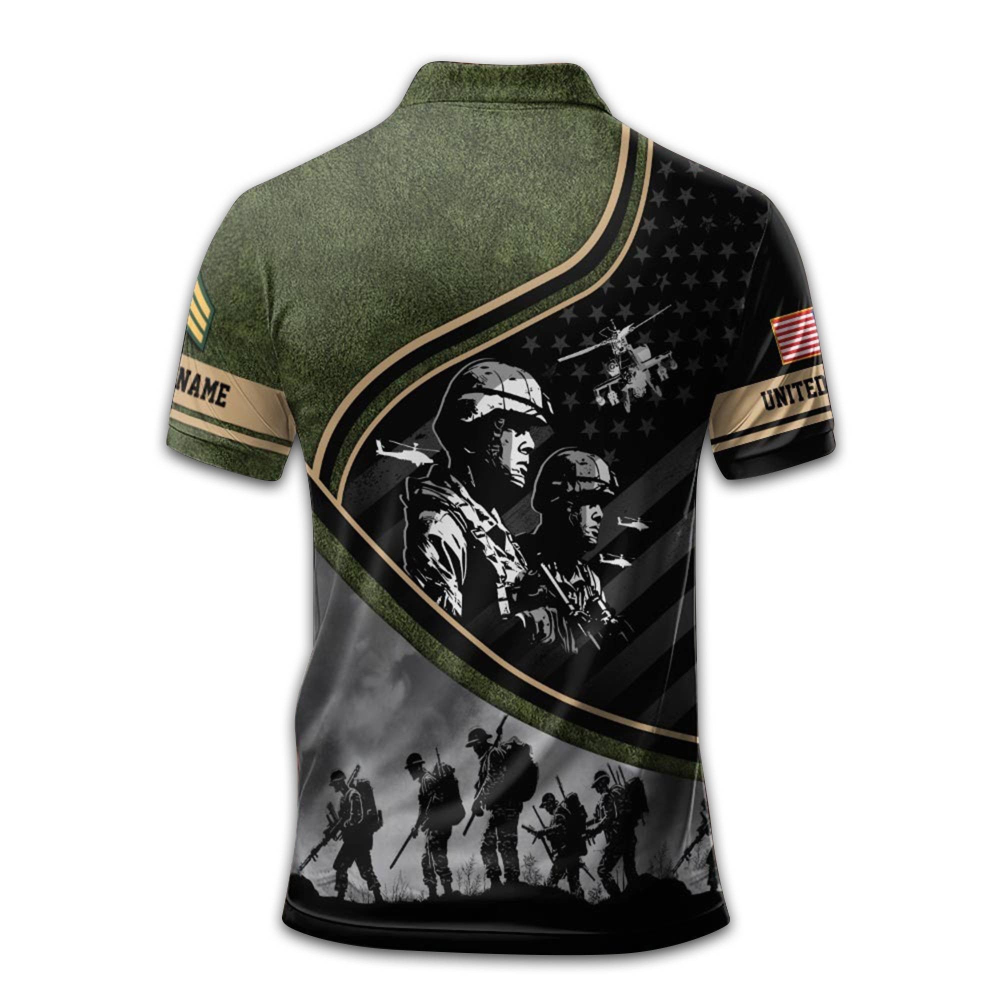 Premium US Army Polo Shirt VPVC209001, Custom Name, Rank, Year, Gifts For Army Veteran, Best Gifts On Father's Day, Armed Forces Day, Independence Day, Veterans Day.