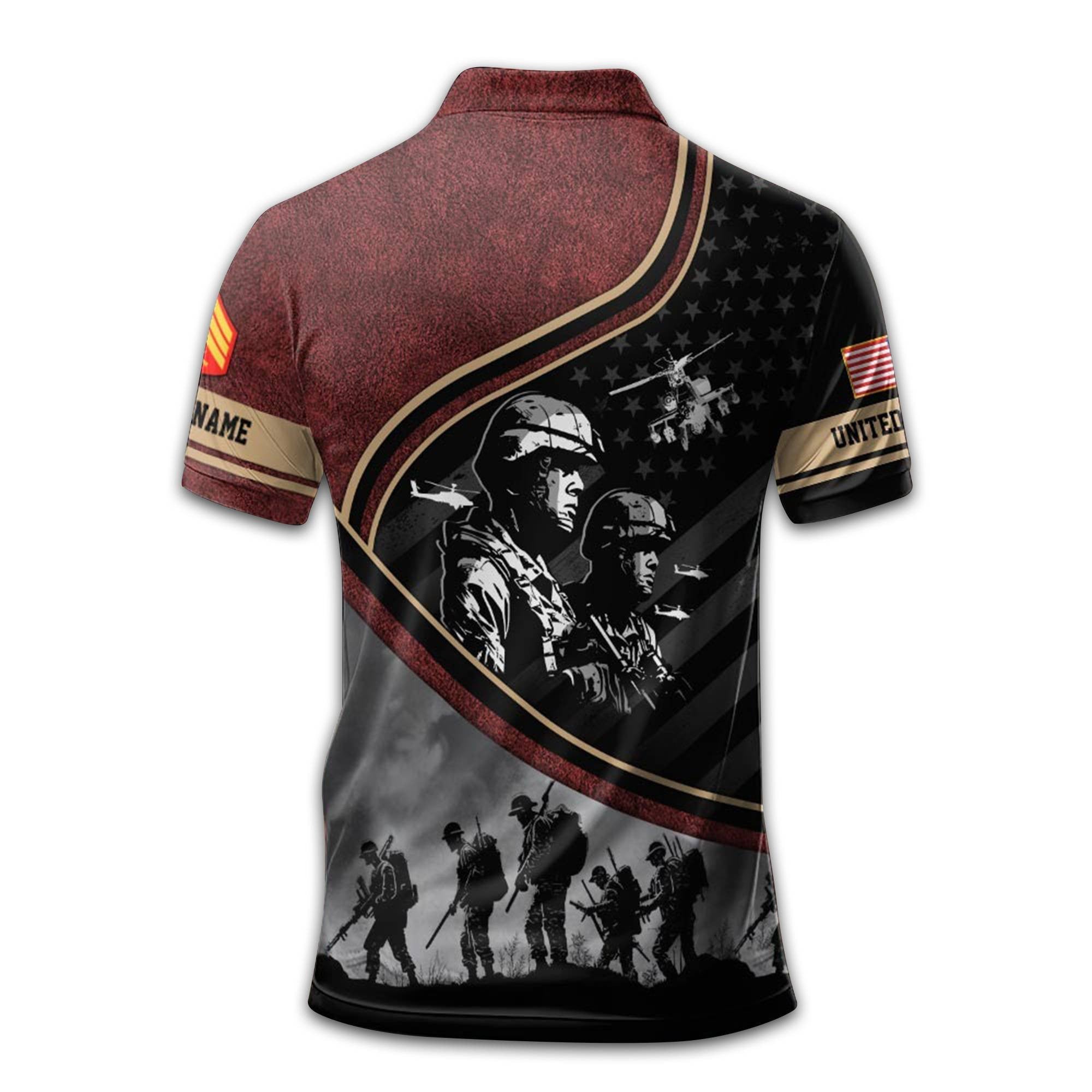 Premium USMC Polo Shirt VPVC209003, Custom Name, Rank, Year, Gifts For Marine Veteran, Best Gifts On Father's Day, Armed Forces Day, Independence Day, Veterans Day.