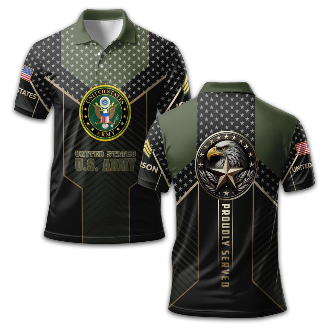 Premium Custom US Army Polo Shirt VPVC209101, Gifts For Army Veteran, Gifts For Dad, For Husband, Best Gifts On Father's Day, Armed Forces Day, Independence Day, Veterans Day.