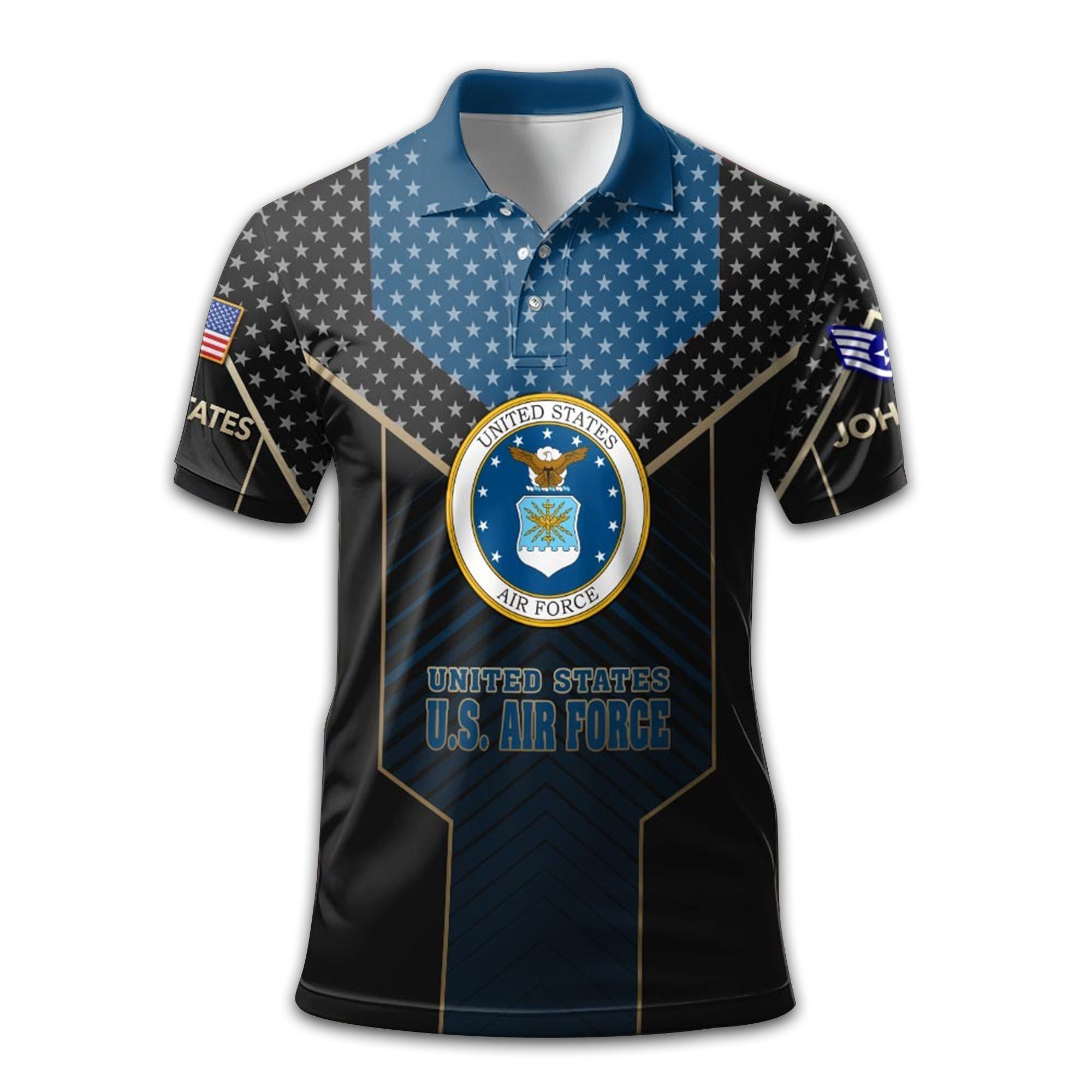 Premium Custom USAF Polo Shirt VPVC209104, Gifts For Air Force Veteran, Gifts For Dad, For Husband, Best Gifts On Father's Day, Armed Forces Day, Independence Day, Veterans Day.