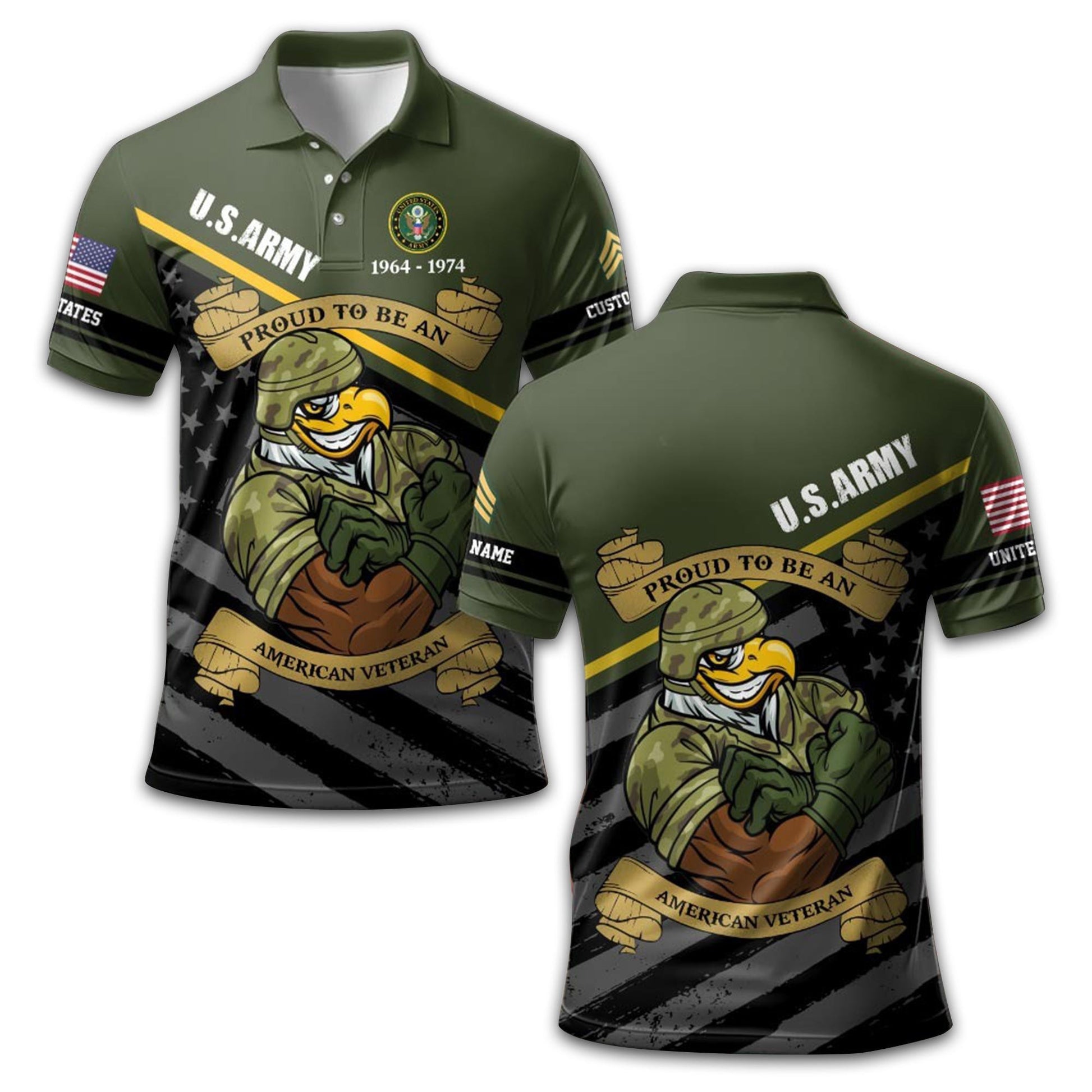 Unique Custom Name, Rank, US Army Polo Shirt VPVC209201, Gifts For Army Veteran, Gifts For Dad, For Husband, Best Gifts On Father's Day, Independence Day, Veterans Day.