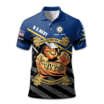Unique Custom Name, Rank, US Navy Polo Shirt VPVC209202, Gifts For Navy Veteran, Gifts For Dad, For Husband, Best Gifts On Father's Day, Independence Day, Veterans Day.