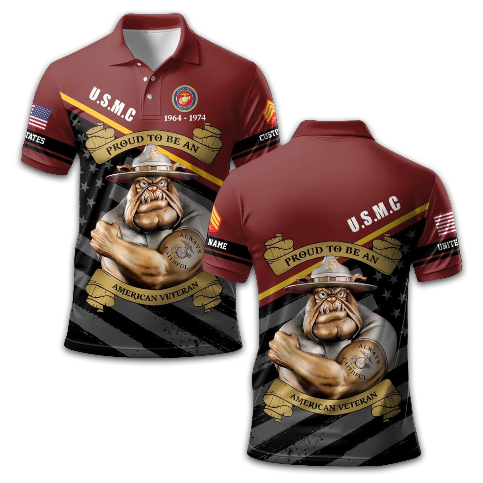 Unique Custom Name, Rank, Year, USMC Polo Shirt VPVC209203, Gifts For Marine Veteran, Gifts For Dad, For Husband, Best Gifts On Father's Day, Independence Day, Veterans Day.