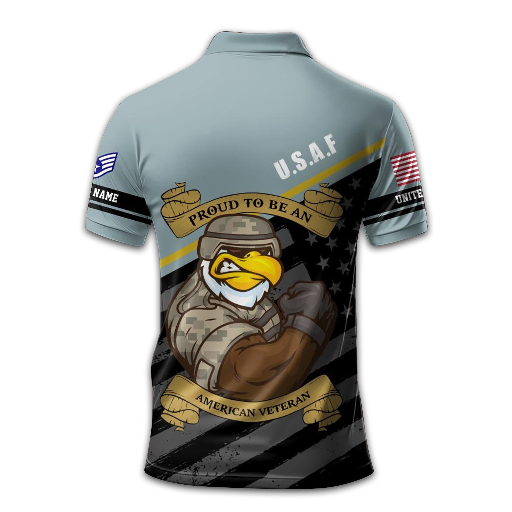 Unique Custom Name, Rank, USAF Polo Shirt VPVC209204, Gifts For Air Force Veteran, Gifts For Dad, For Husband, Best Gifts On Father's Day, Independence Day, Veterans Day.