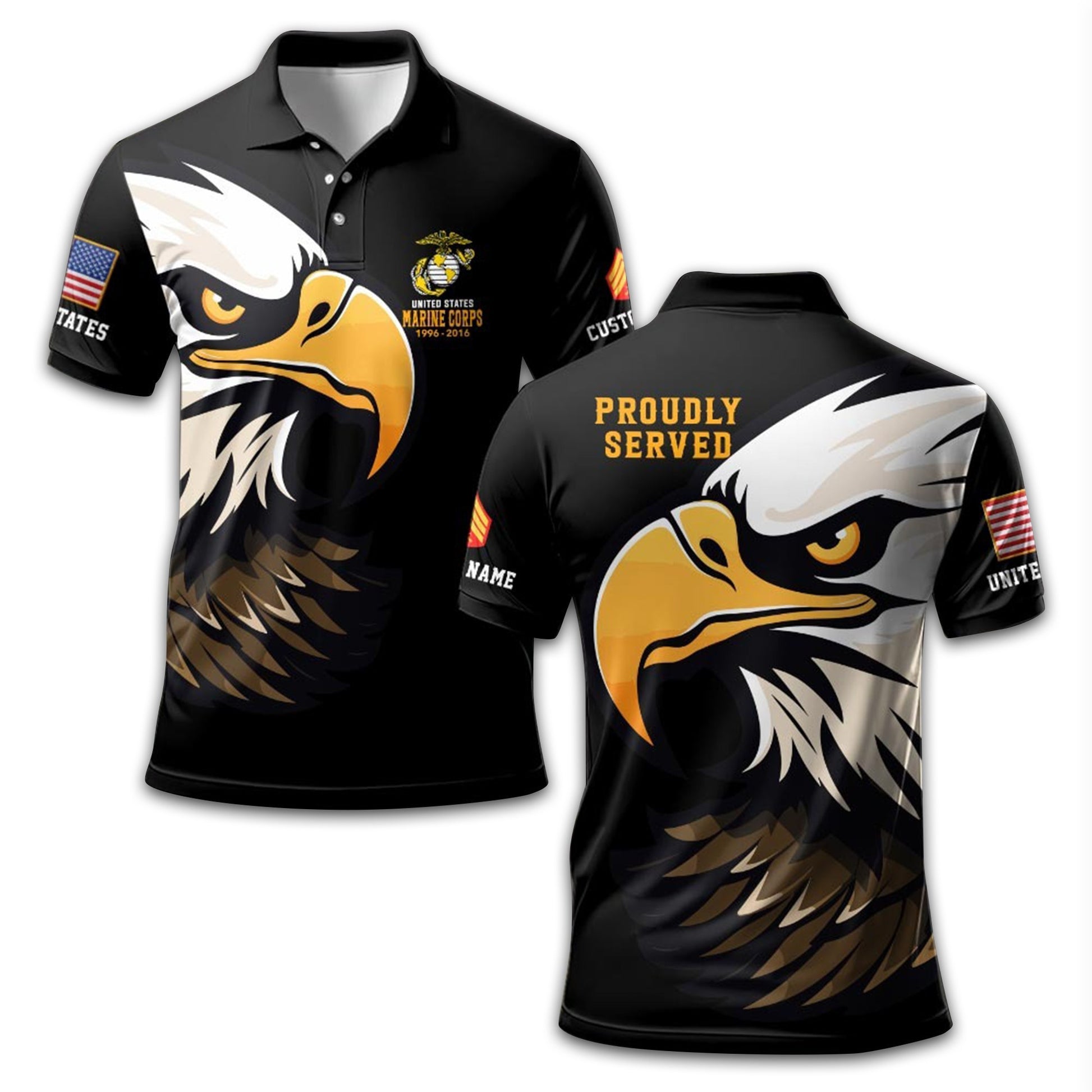 Premium Custom USMC Polo Shirt VPVC209303, Gifts For Marine Veteran, Best Gifts On Father's Day, Armed Forces Day, Independence Day, Veterans Day.