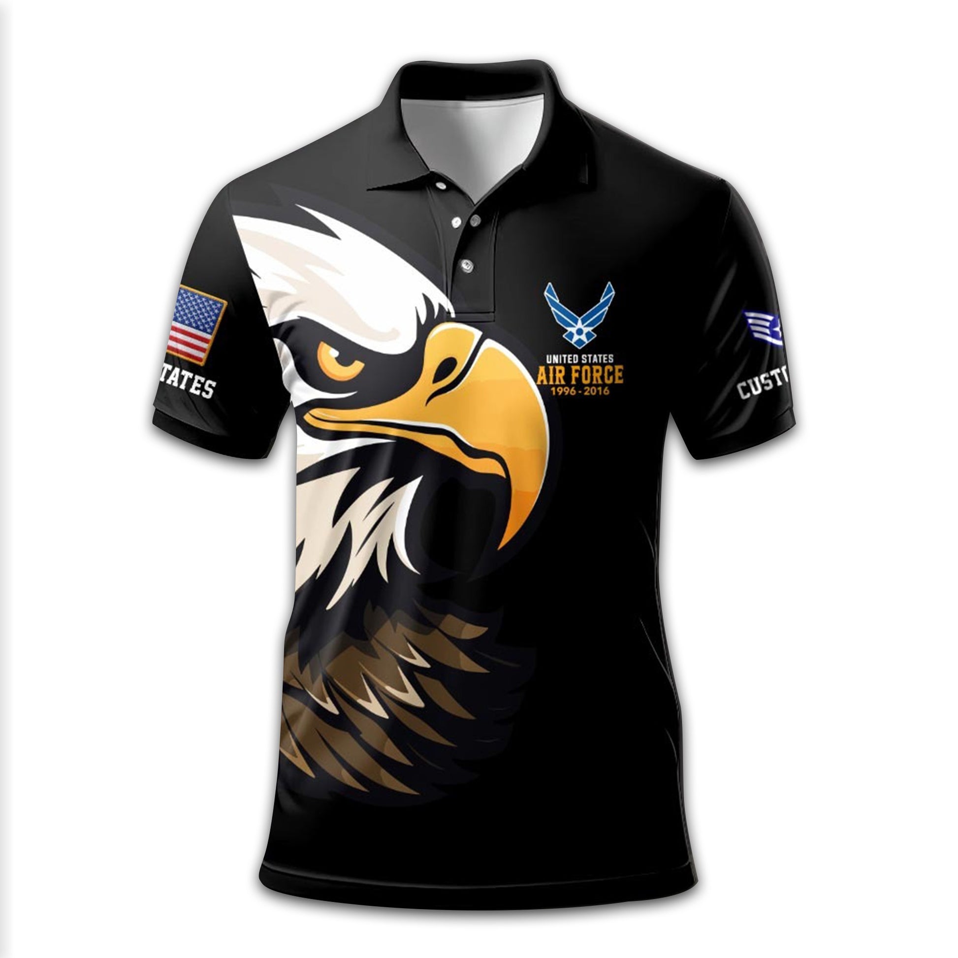 Premium Custom USAF Polo Shirt VPVC209304, Gifts For Air Force Veteran, Best Gifts On Father's Day, Armed Forces Day, Independence Day, Veterans Day.