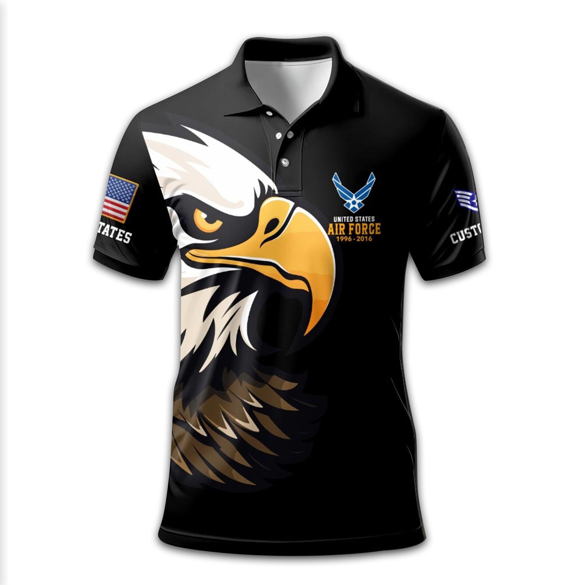 Premium Custom USAF Polo Shirt VPVC209304, Gifts For Air Force Veteran, Best Gifts On Father's Day, Armed Forces Day, Independence Day, Veterans Day.