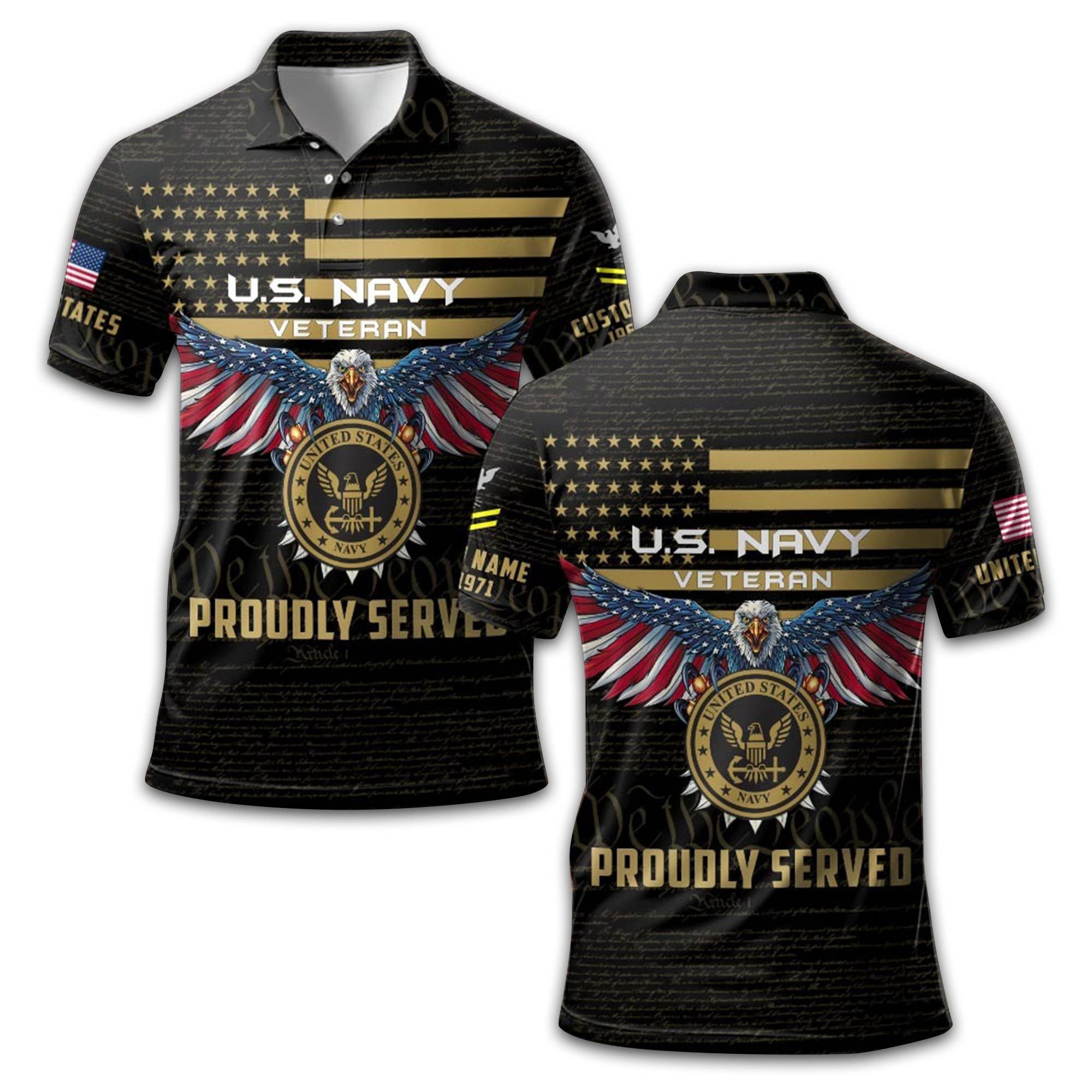 US Navy Custom Polo Shirt VPVC209402, Gifts For Navy Veteran, Best Gifts On Father's Day, Armed Forces Day, Independence Day, Veterans Day.