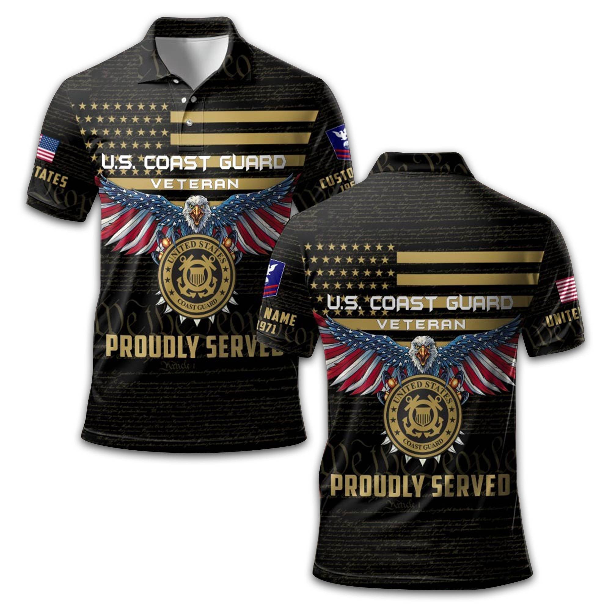 USCG Custom Polo Shirt VPVC209405, Gifts For Coast Guard Veteran, Best Gifts On Father's Day, Armed Forces Day, Independence Day, Veterans Day.