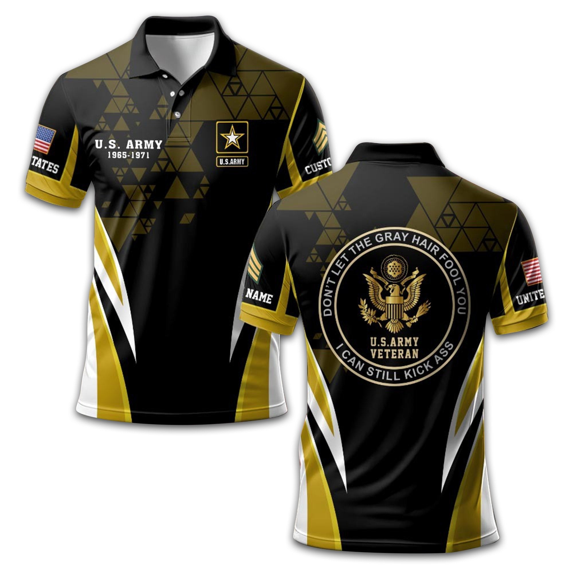 Premium US Army Polo Shirt VPVC209501, Custom Name, Rank, Year, Gifts For Army Veteran, Best Gifts On Father's Day, Armed Forces Day, Independence Day, Veterans Day.
