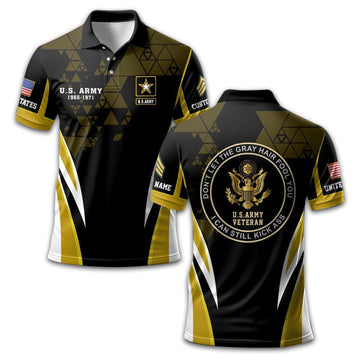 Premium US Army Polo Shirt VPVC209501, Custom Name, Rank, Year, Gifts For Army Veteran, Best Gifts On Father's Day, Armed Forces Day, Independence Day, Veterans Day.