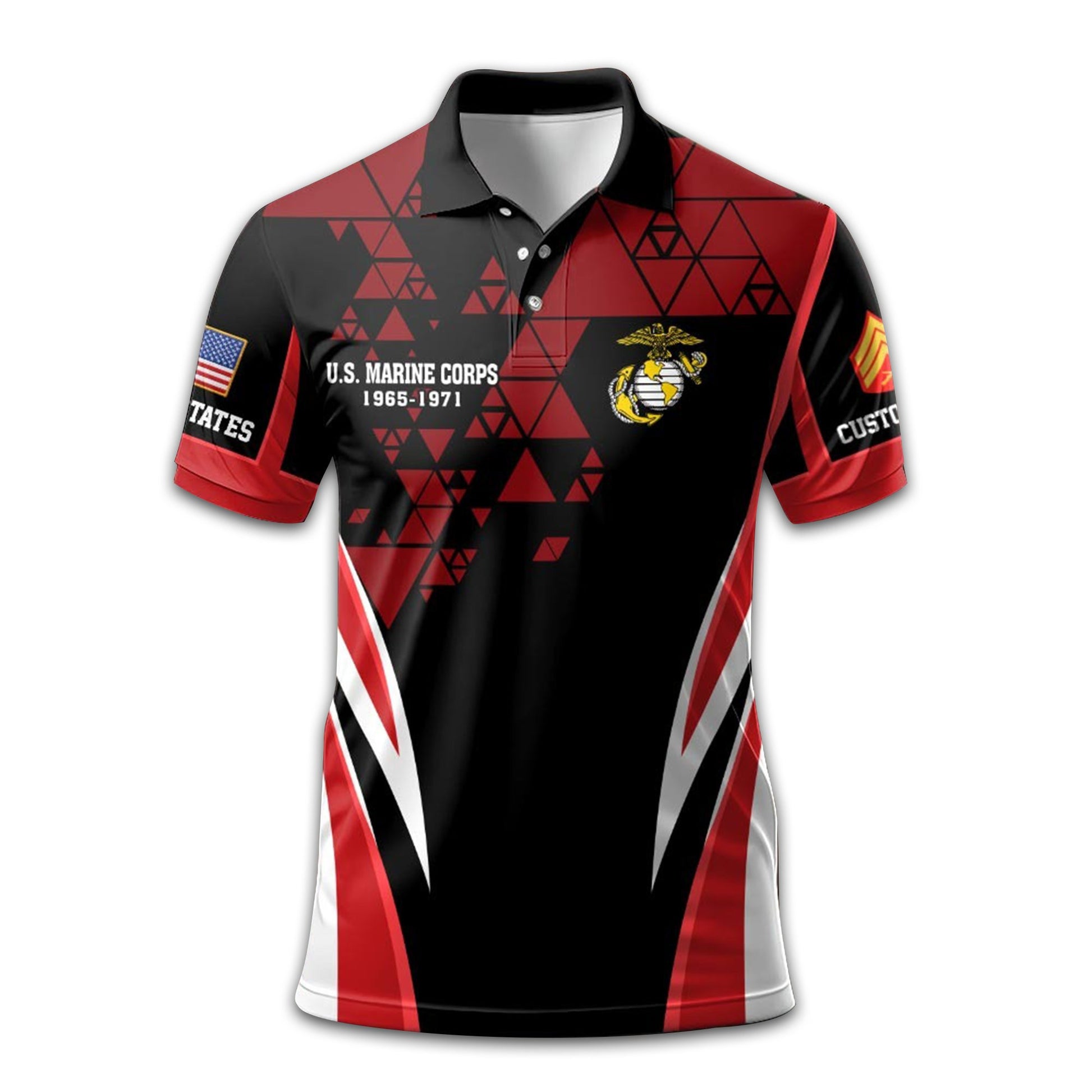 Premium USMC Polo Shirt VPVC209503, Custom Name, Rank, Year, Gifts For Marine Veteran, Best Gifts On Father's Day, Armed Forces Day, Independence Day, Veterans Day.