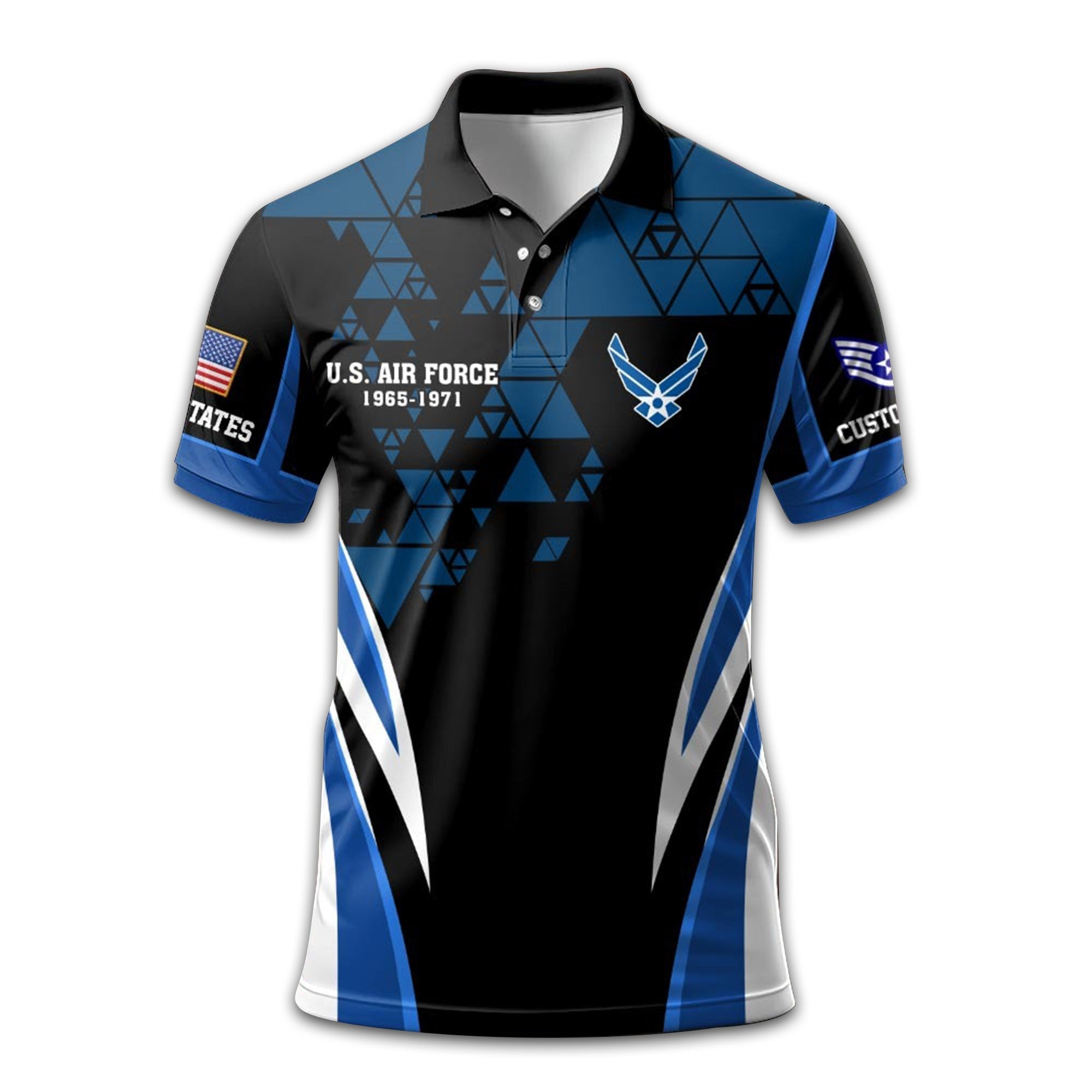 Premium USAF Polo Shirt VPVC209504, Custom Name, Rank, Year, Gifts For Air Force Veteran, Best Gifts On Father's Day, Armed Forces Day, Independence Day, Veterans Day.