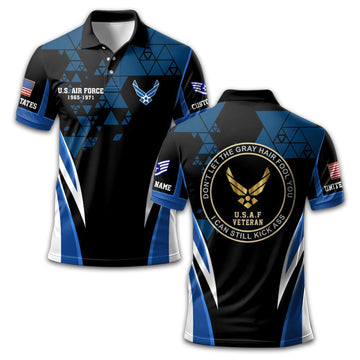 Premium USAF Polo Shirt VPVC209504, Custom Name, Rank, Year, Gifts For Air Force Veteran, Best Gifts On Father's Day, Armed Forces Day, Independence Day, Veterans Day.