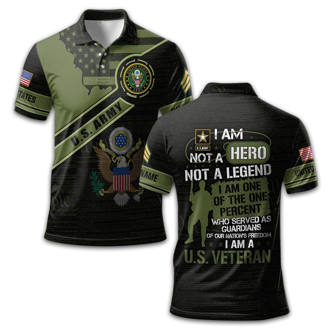Premium Custom US Army Polo Shirt VPVC209601, Gifts For Army Veteran, Gifts For Dad, For Husband, Best Gifts On Father's Day, Armed Forces Day, Independence Day, Veterans Day.
